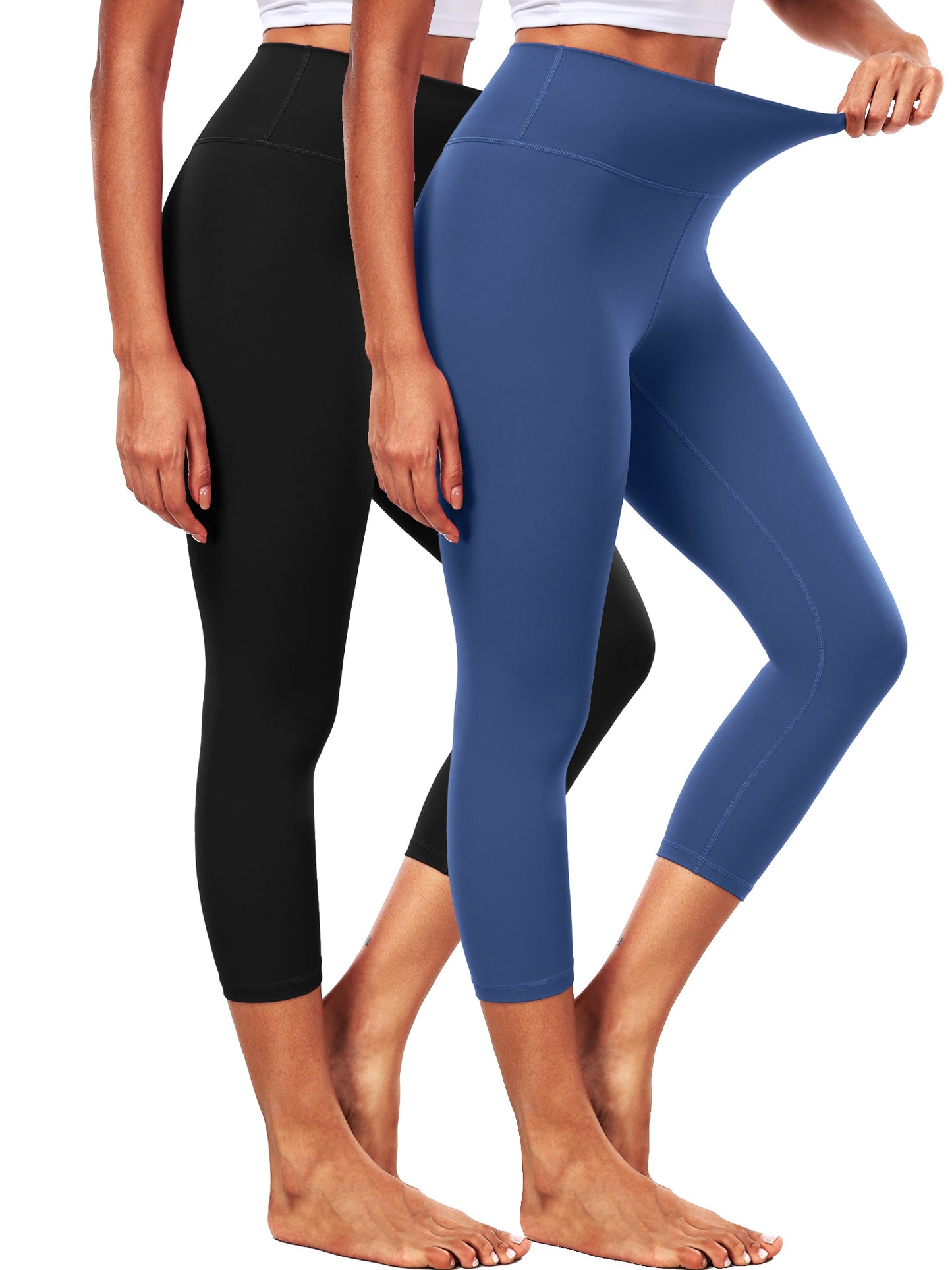 NELEUS ButterSoftFlex Womens High Waist Capri Legging for Yoga Workout Athletic Cropped Pants with Waistband Pocket