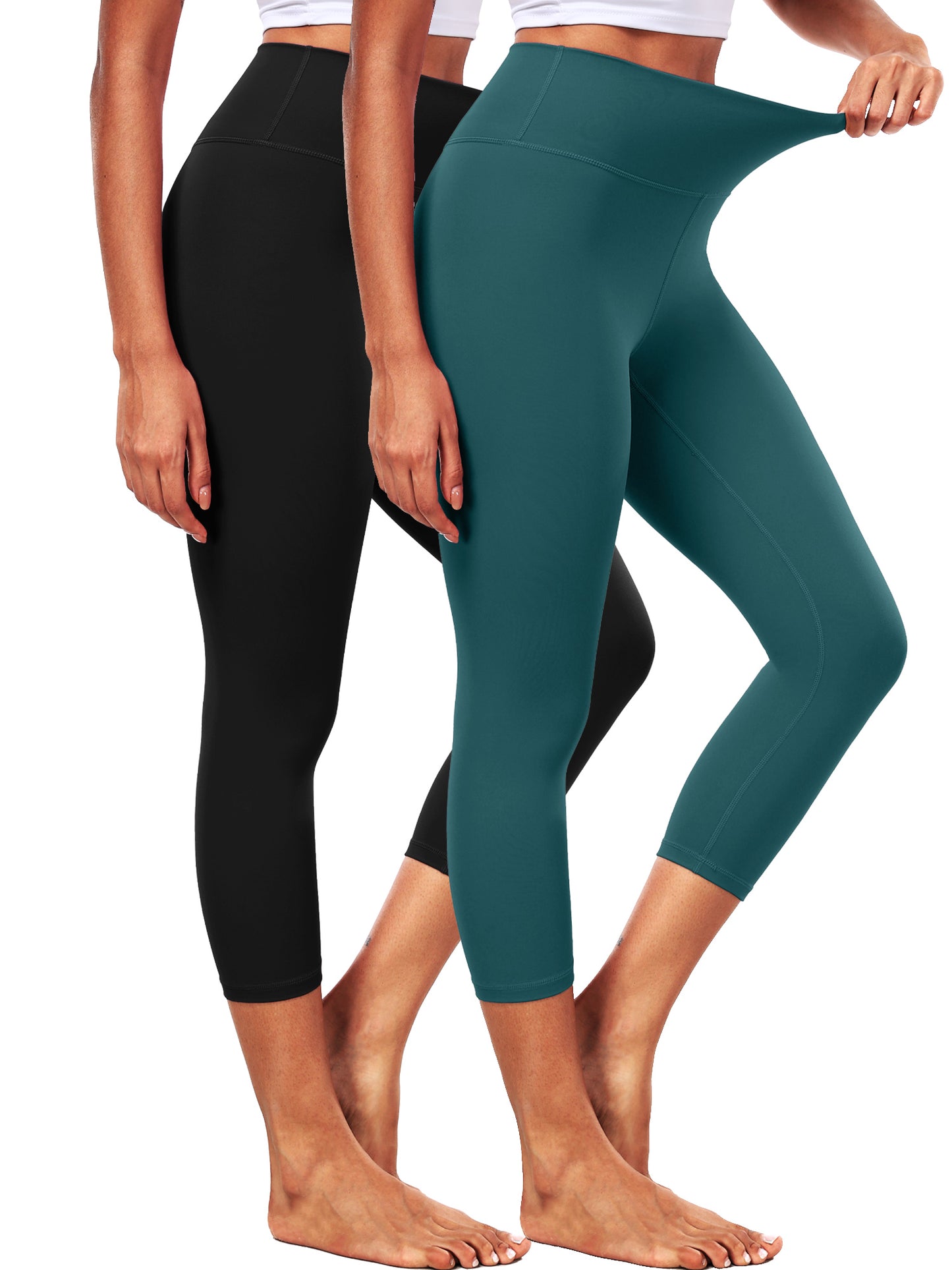 NELEUS ButterSoftFlex Womens High Waist Capri Legging for Yoga Workout Athletic Cropped Pants with Waistband Pocket