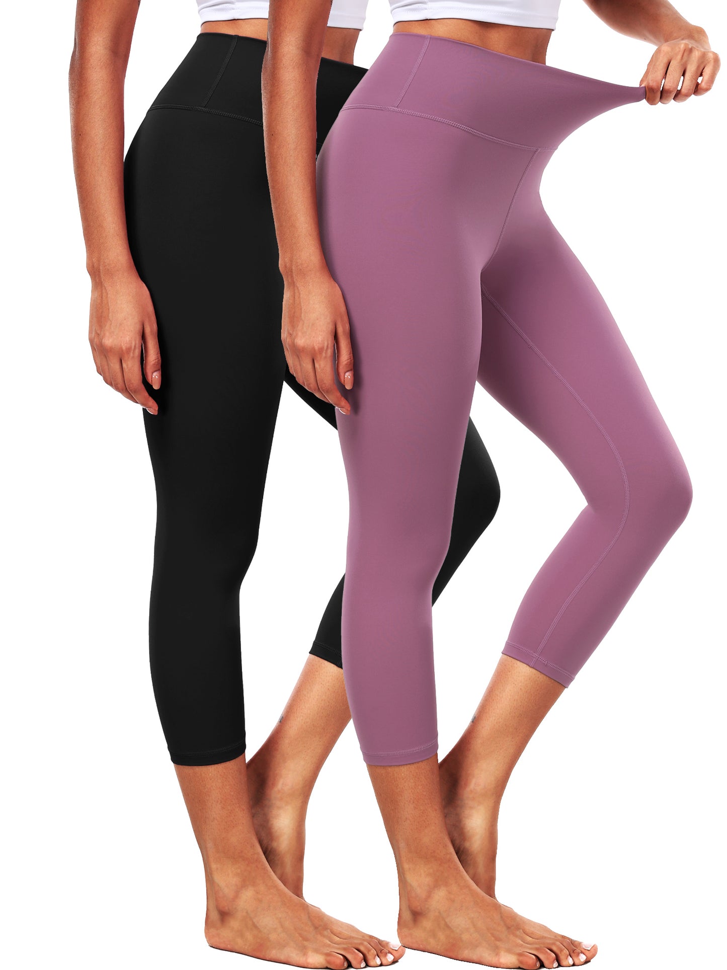 NELEUS ButterSoftFlex Womens High Waist Capri Legging for Yoga Workout Athletic Cropped Pants with Waistband Pocket