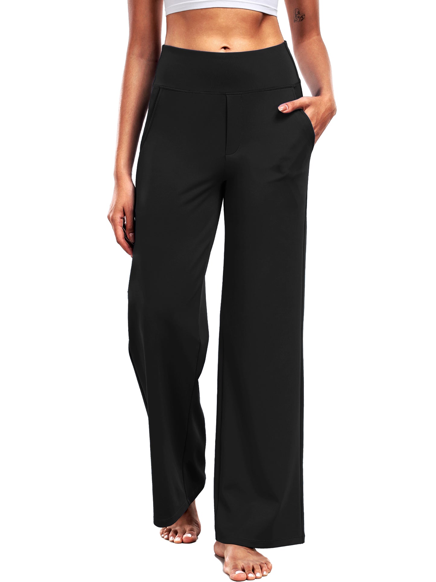 NELEUS Womens 29" Wide Leg Pants Athletic Yoga Leggings Casual Sweatpants Stretch Dress with Pockets