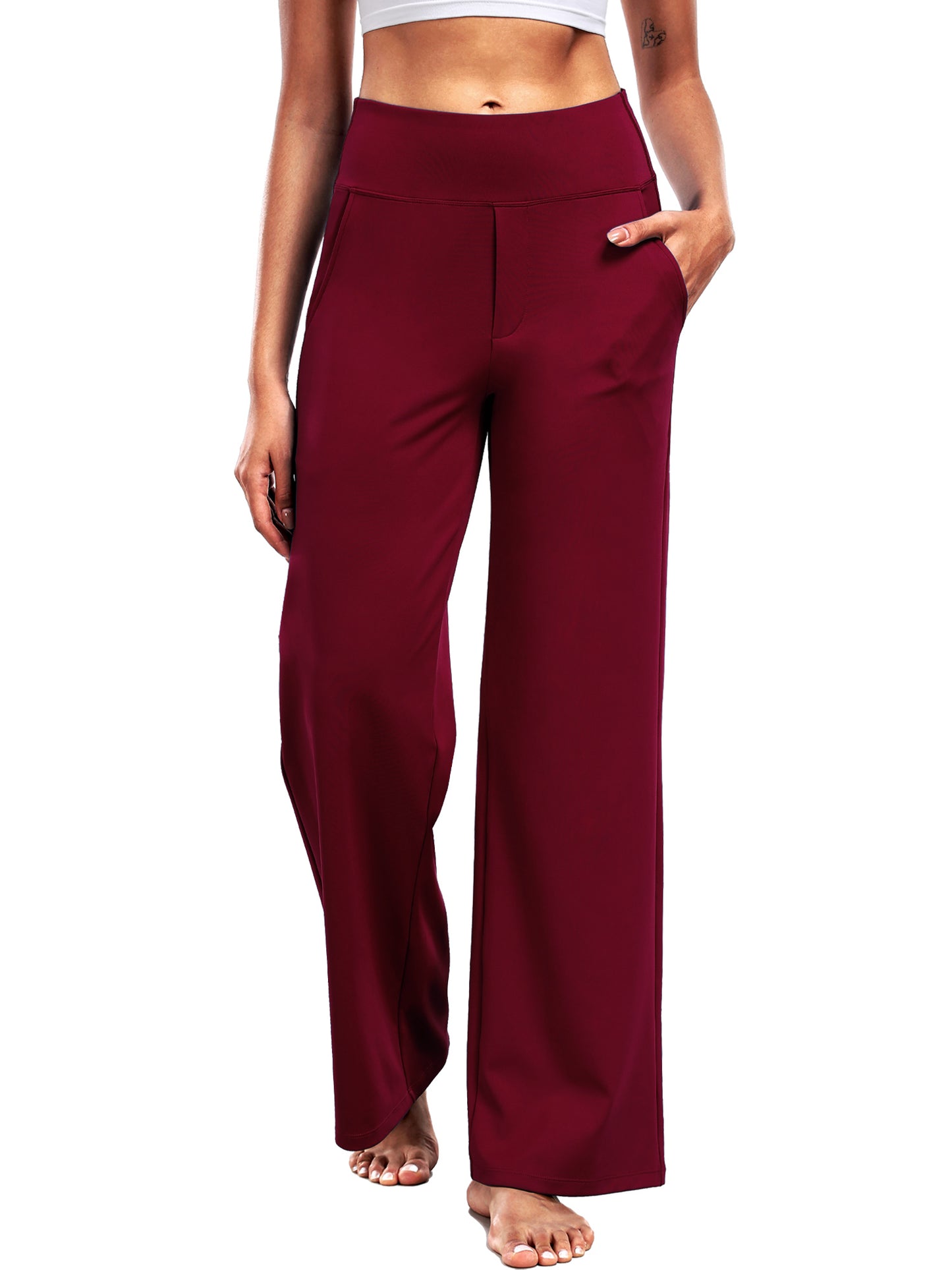 NELEUS Womens 29" Wide Leg Pants Athletic Yoga Leggings Casual Sweatpants Stretch Dress with Pockets