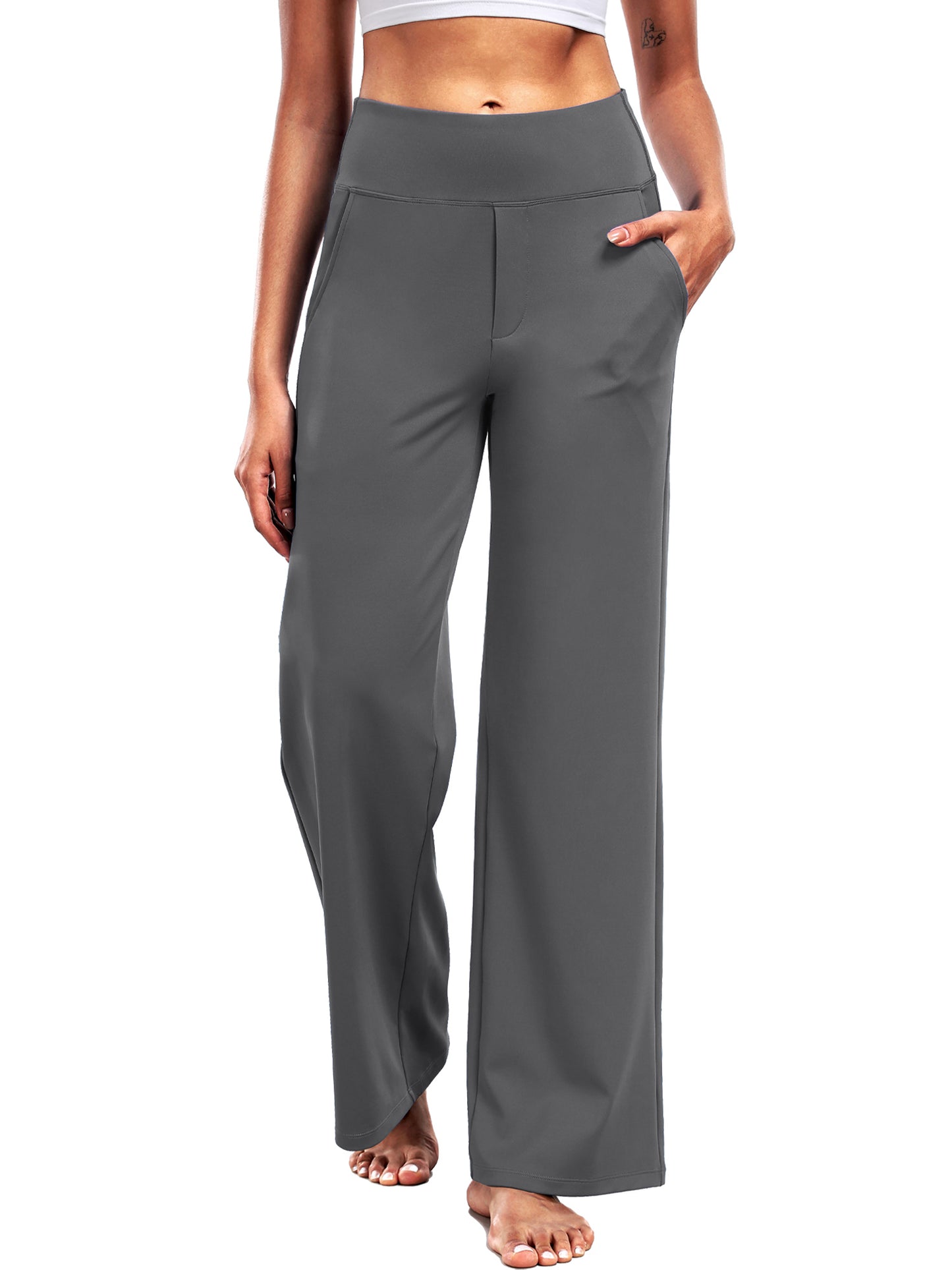 NELEUS Womens 29" Wide Leg Pants Athletic Yoga Leggings Casual Sweatpants Stretch Dress with Pockets