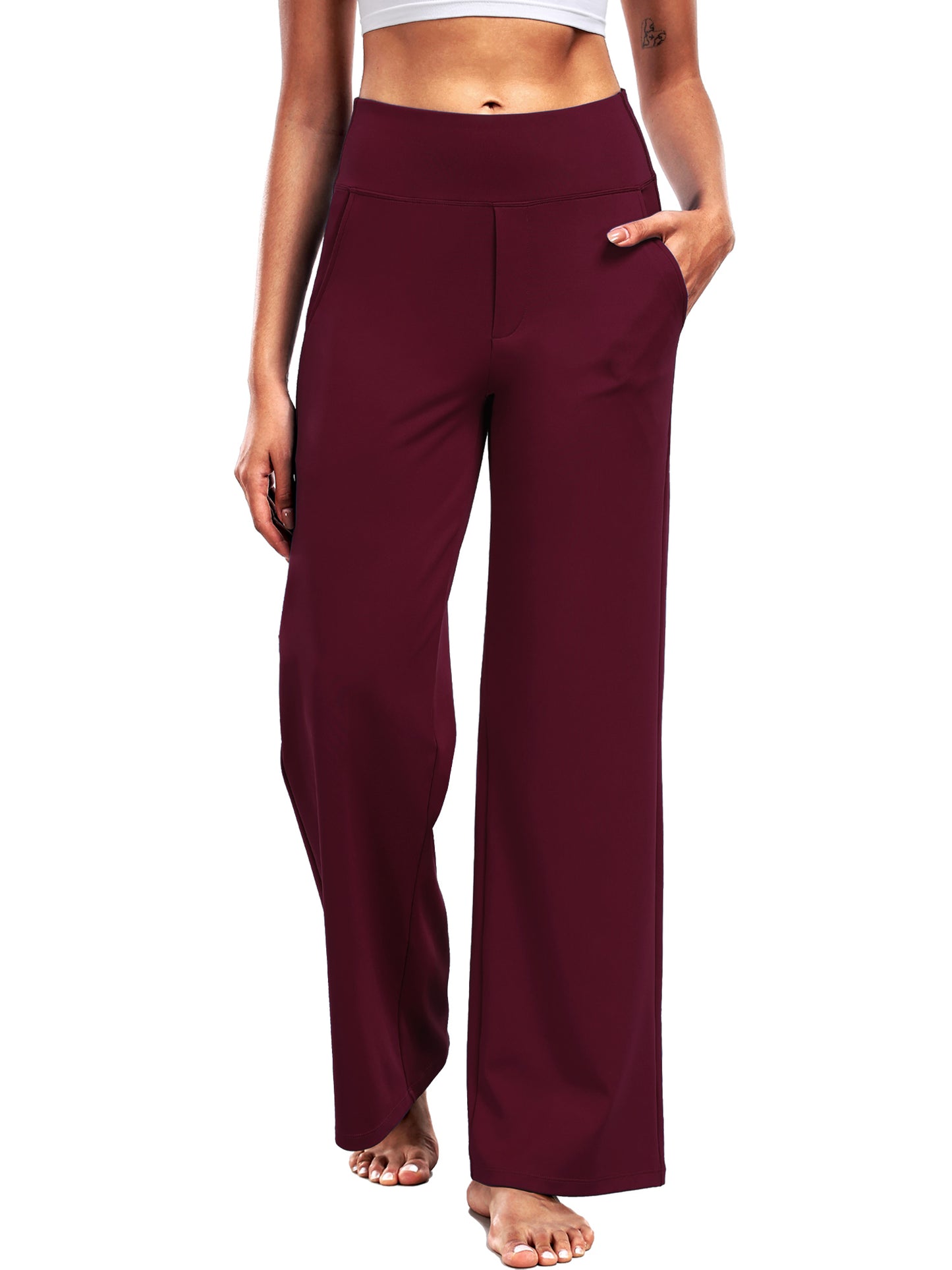 NELEUS Womens 29" Wide Leg Pants Athletic Yoga Leggings Casual Sweatpants Stretch Dress with Pockets