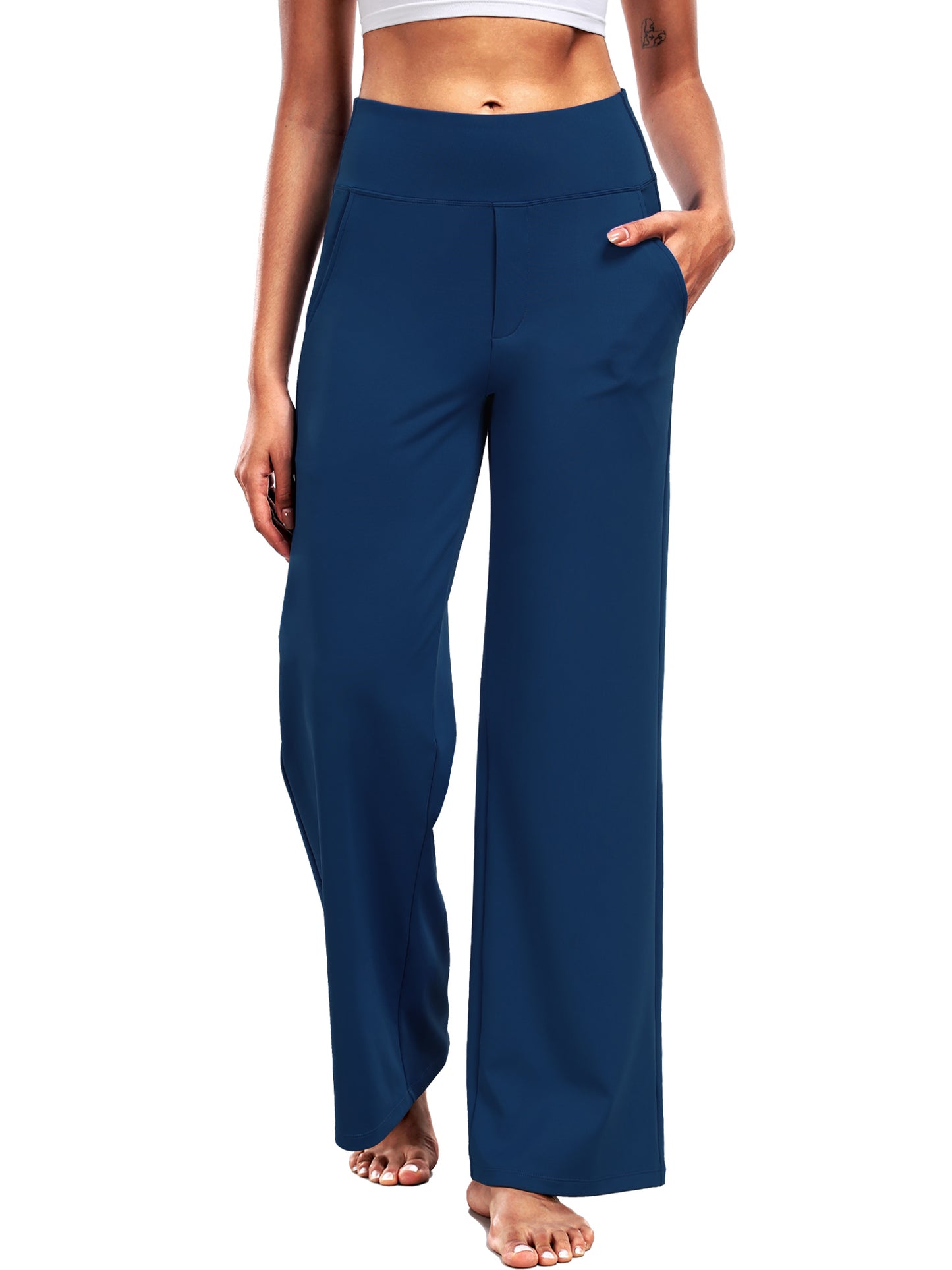 NELEUS Womens 29" Wide Leg Pants Athletic Yoga Leggings Casual Sweatpants Stretch Dress with Pockets