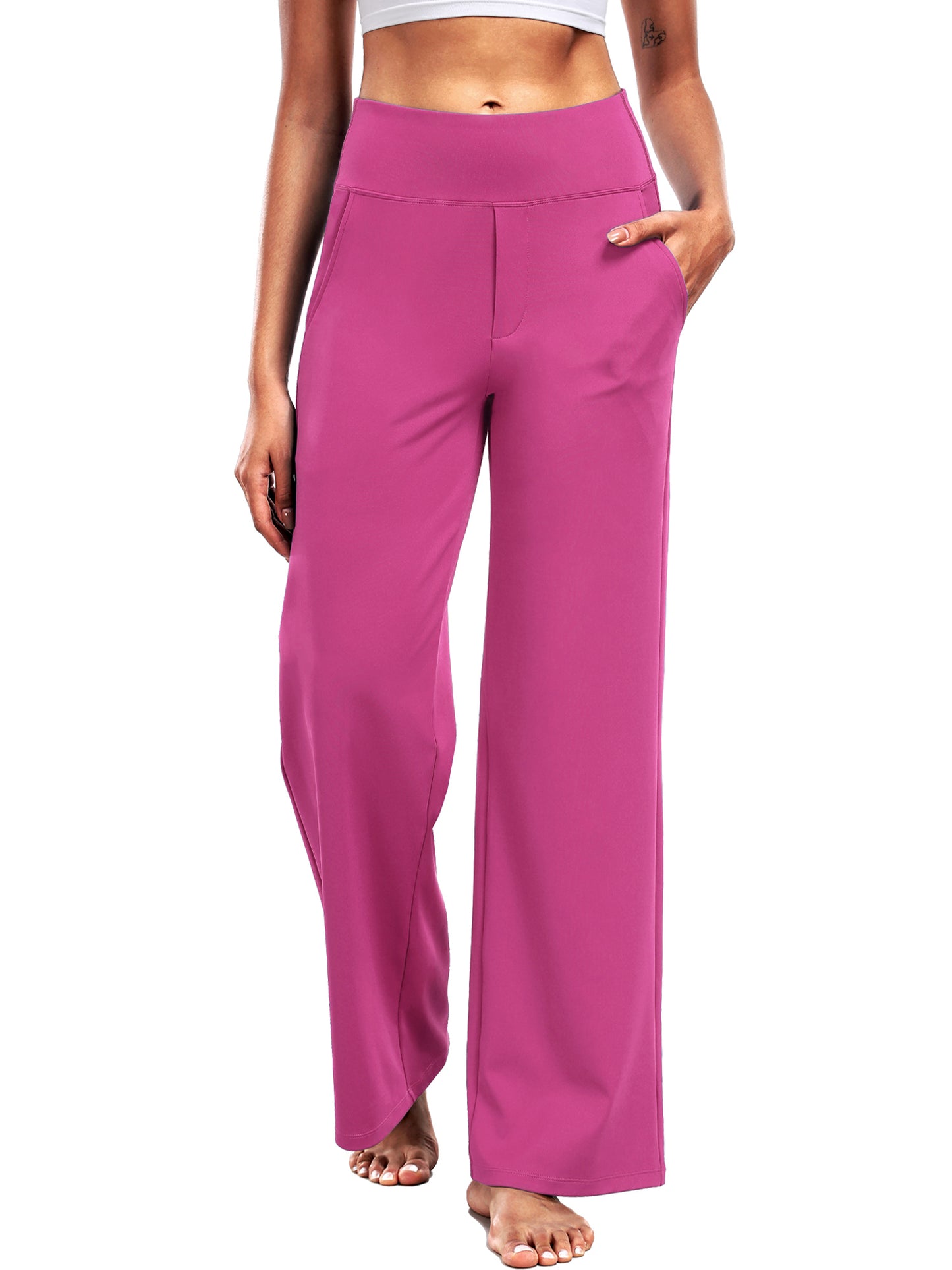 NELEUS Womens 29" Wide Leg Pants Athletic Yoga Leggings Casual Sweatpants Stretch Dress with Pockets