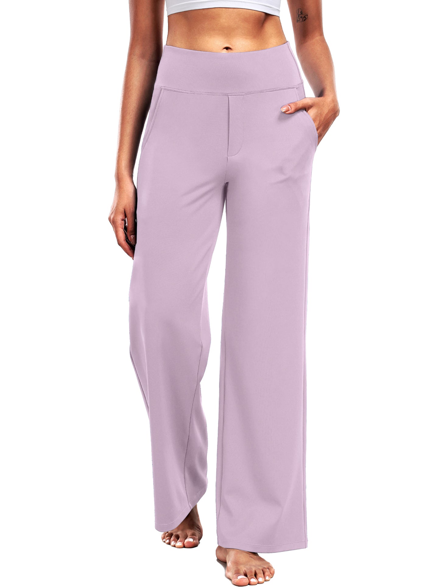 NELEUS Womens 29" Wide Leg Pants Athletic Yoga Leggings Casual Sweatpants Stretch Dress with Pockets