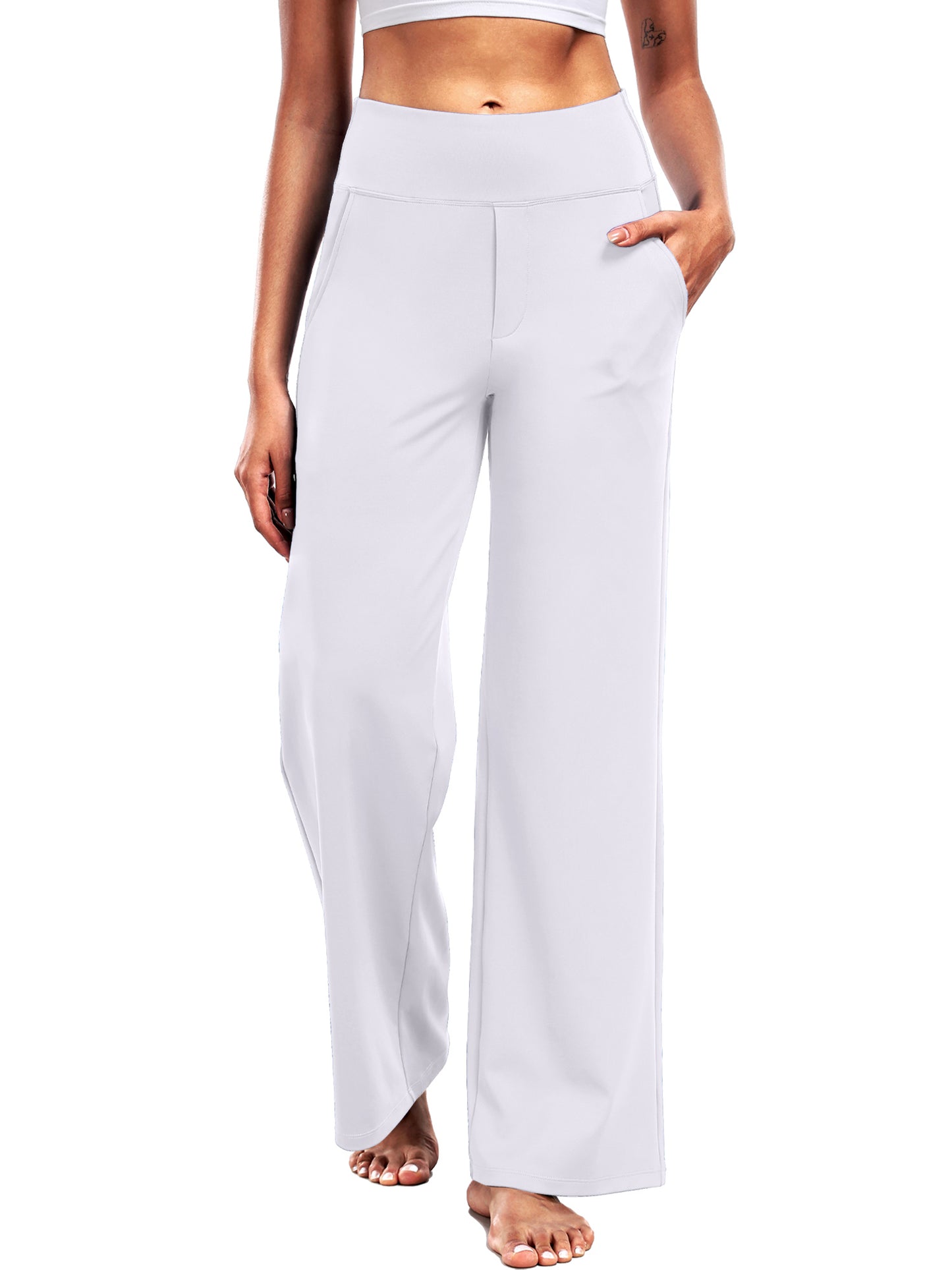 NELEUS Womens 29" Wide Leg Pants Athletic Yoga Leggings Casual Sweatpants Stretch Dress with Pockets