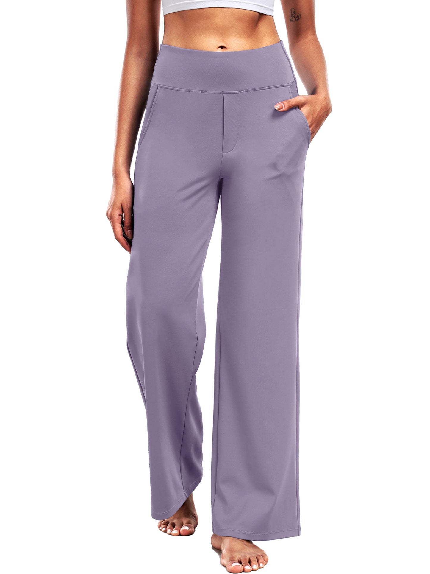 NELEUS Womens 29" Wide Leg Pants Athletic Yoga Leggings Casual Sweatpants Stretch Dress with Pockets