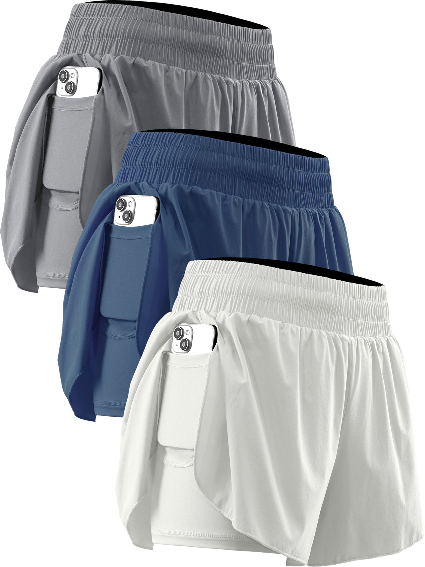 NELEUS Womens 2 in 1 Workout Yoga Shorts for Athletic Gym Running Casual Summer Short with Pocket