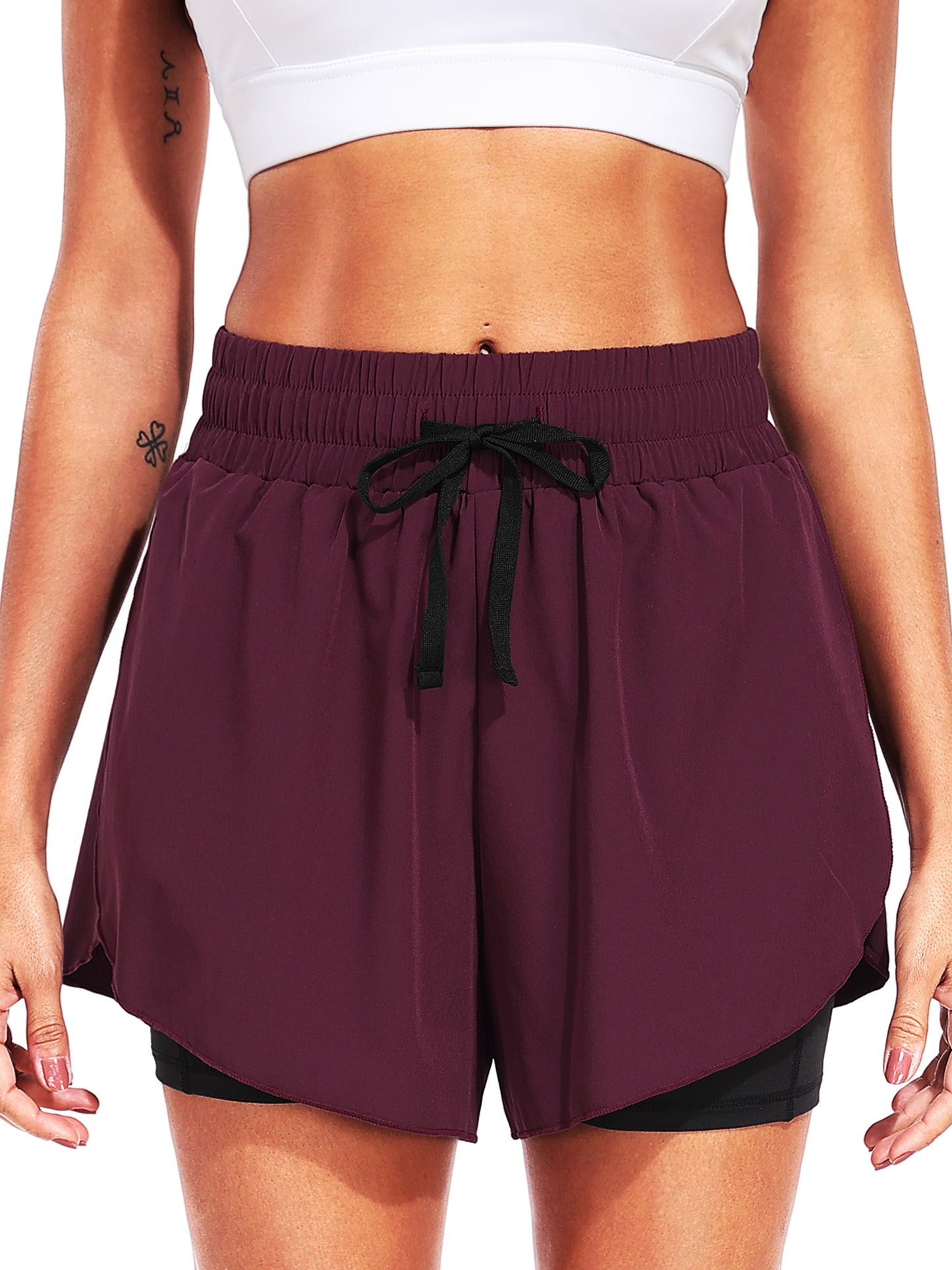 NELEUS Womens Athletic Workout Shorts 2 in 1 High Waist for Running Casual Short with Pockets
