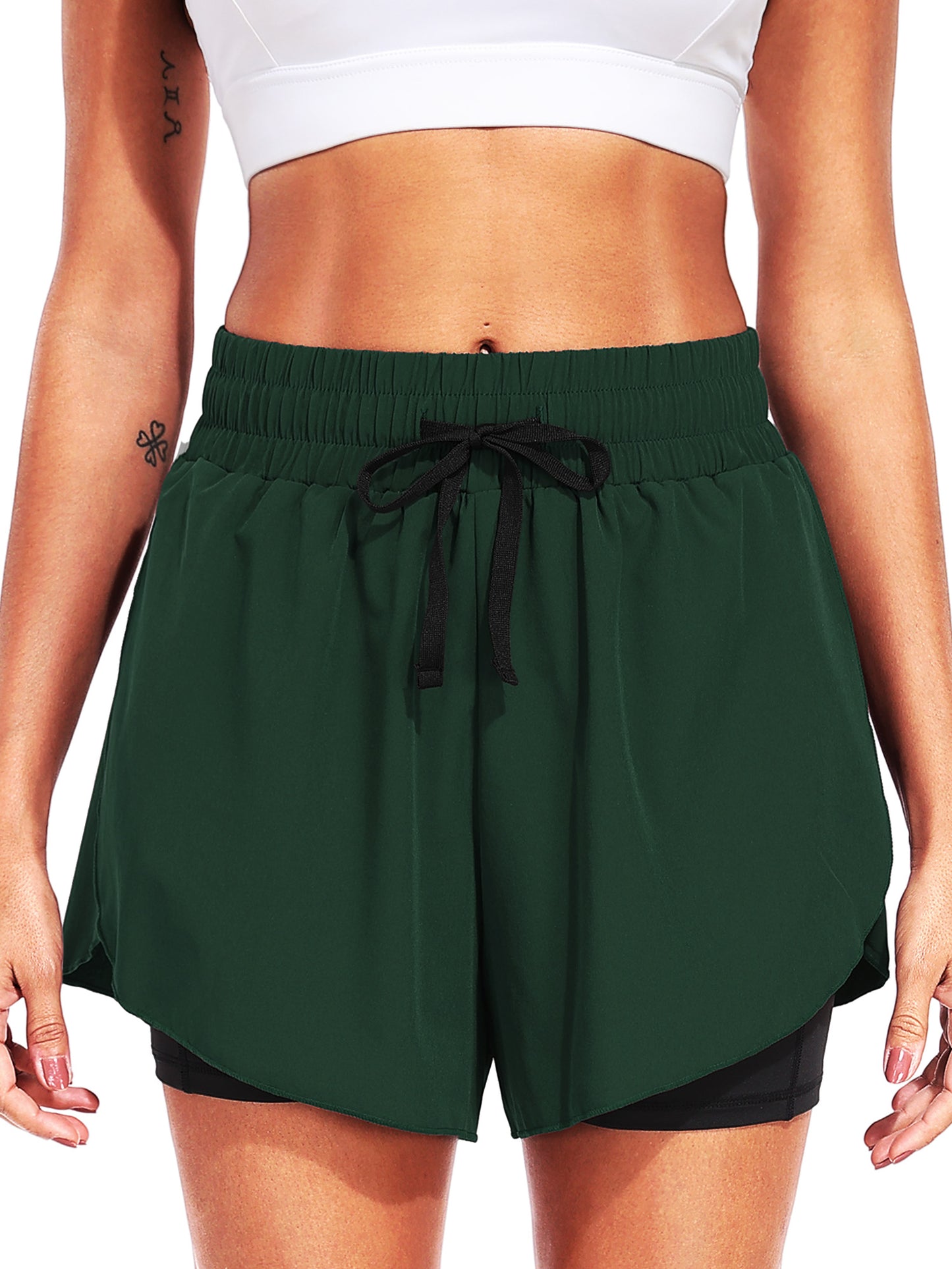 NELEUS Womens Athletic Workout Shorts 2 in 1 High Waist for Running Casual Short with Pockets