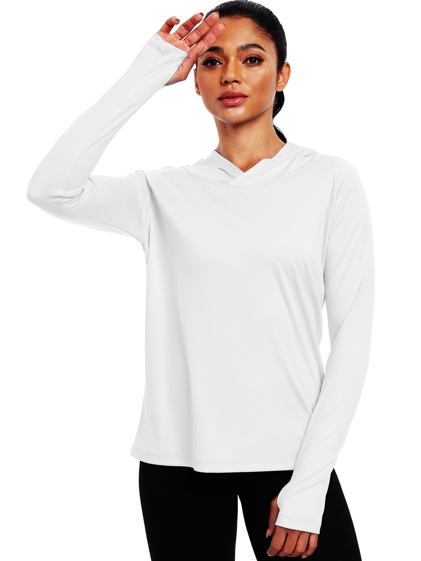 NELEUS Womens UPF 50+ Workout Long Sleeve Shirt Sun Protection Breathable Hooded with Thumb Holes