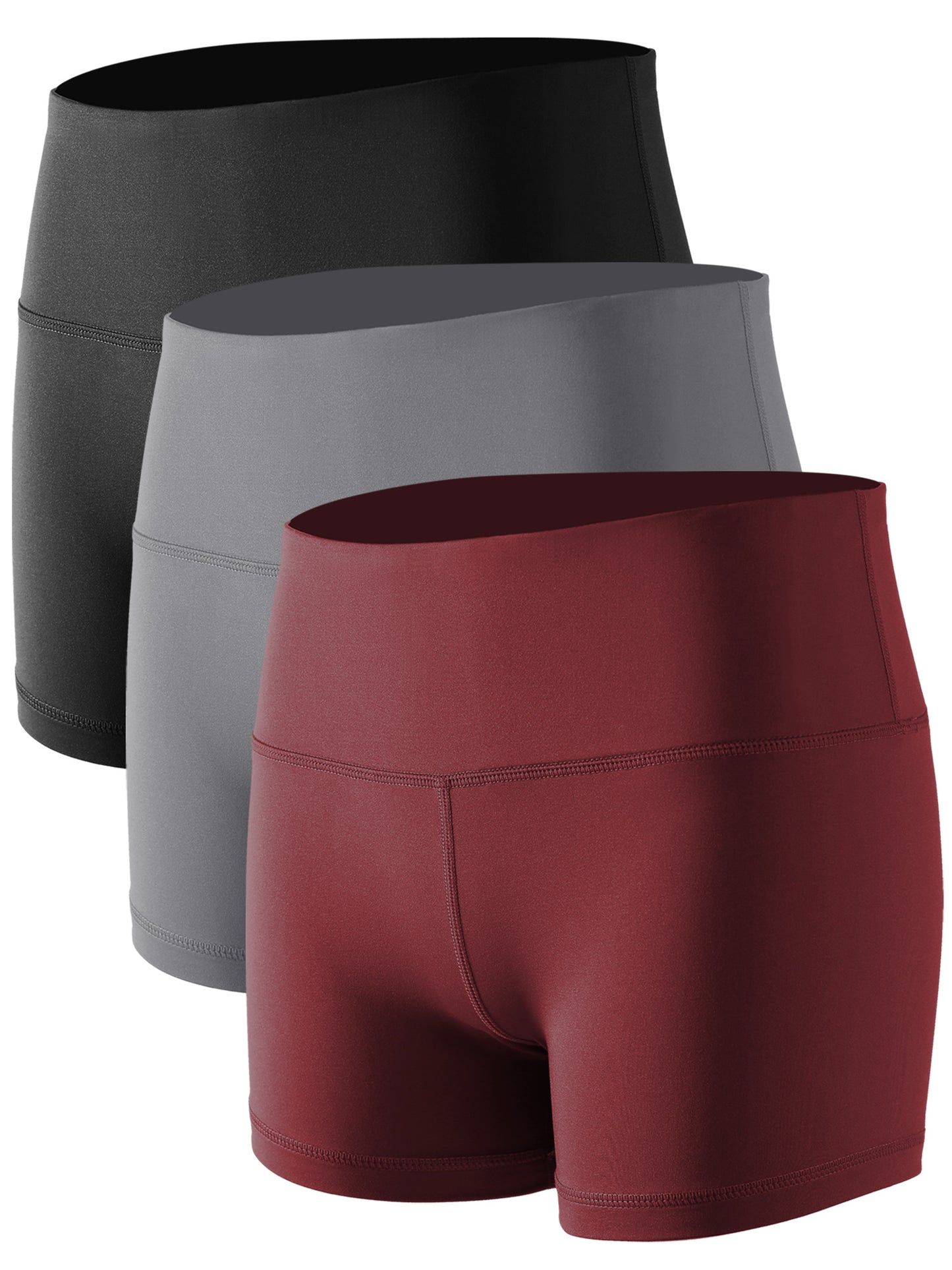 NELEUS Womens 3" High Waist Athletic Running Stretch Shorts with Inner Waistband Pocket 3 Pack