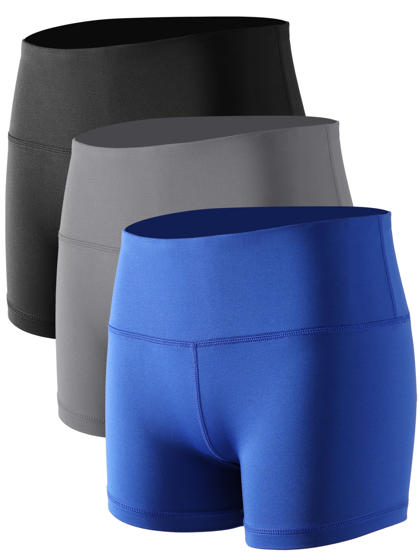 NELEUS Womens 3" High Waist Athletic Running Stretch Shorts with Inner Waistband Pocket 3 Pack