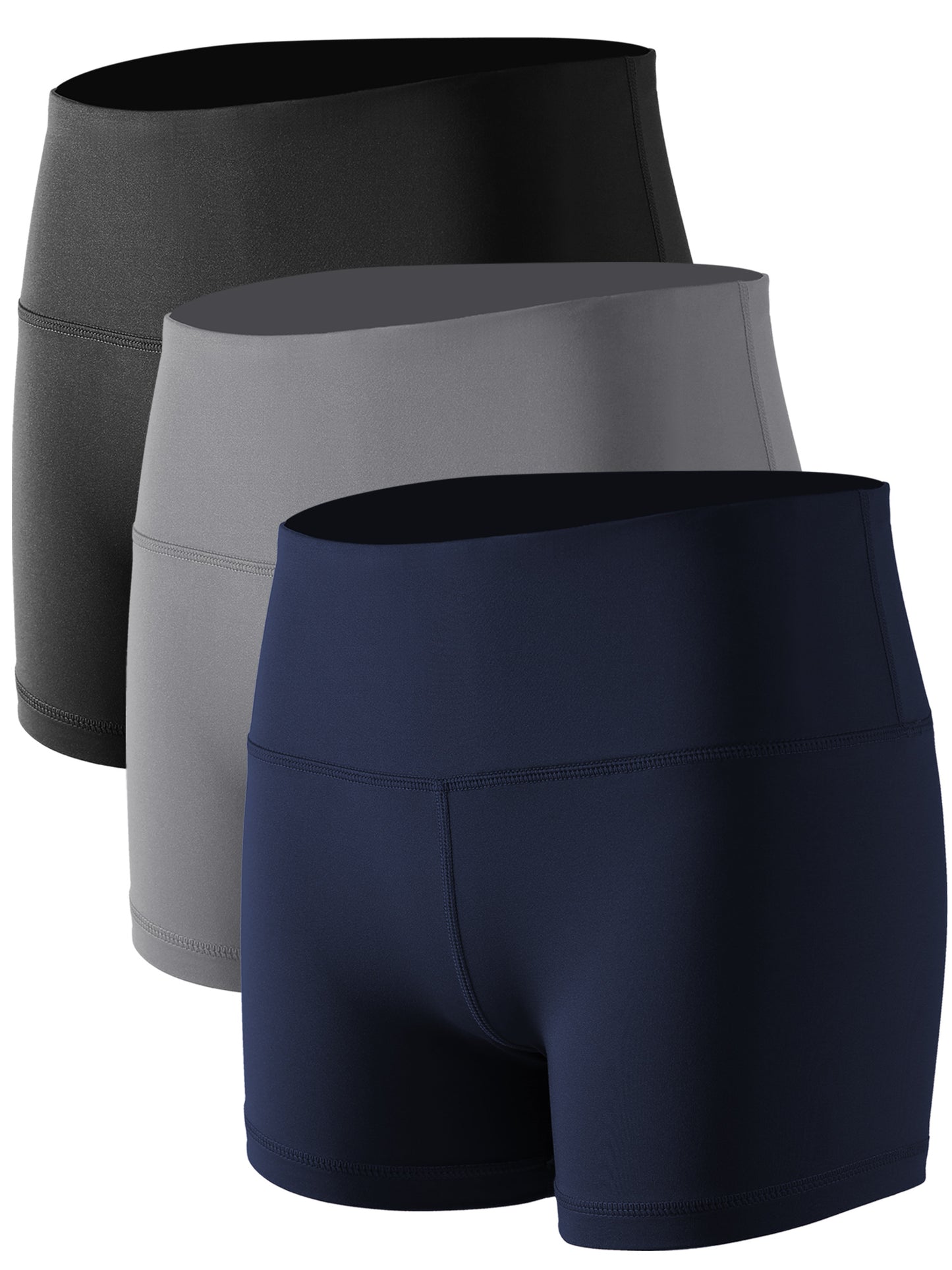 NELEUS Womens 3" High Waist Athletic Running Stretch Shorts with Inner Waistband Pocket 3 Pack