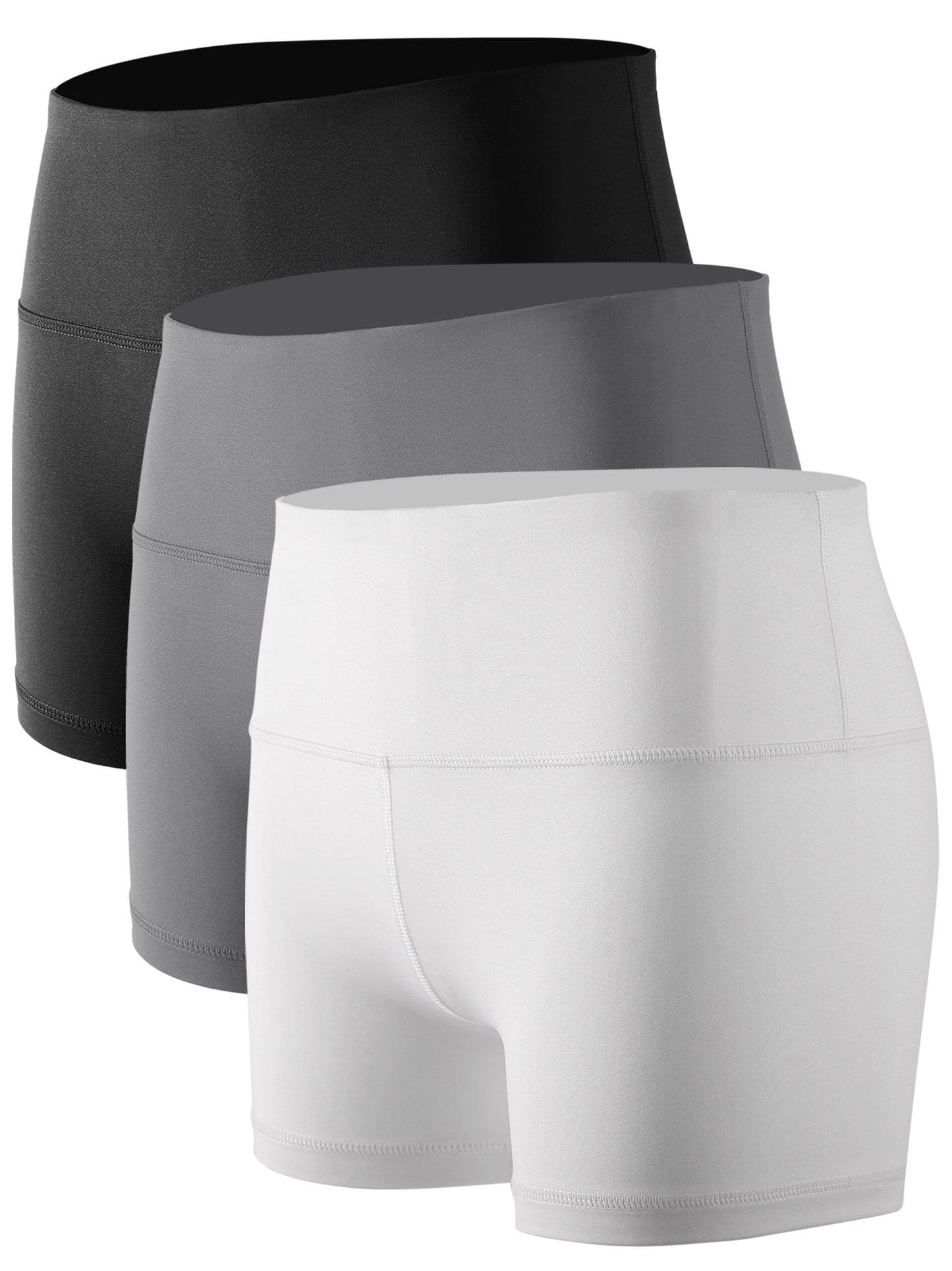 NELEUS Womens 3" High Waist Athletic Running Stretch Shorts with Inner Waistband Pocket 3 Pack