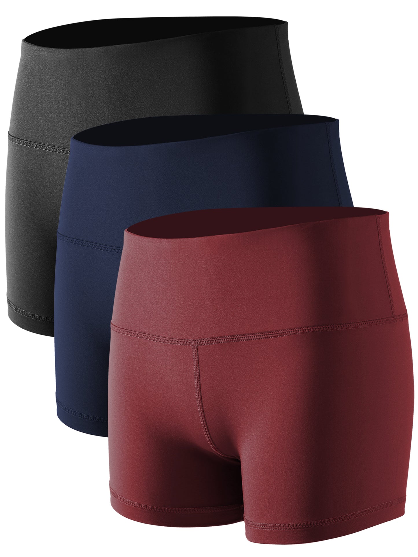 NELEUS Womens 3" High Waist Athletic Running Stretch Shorts with Inner Waistband Pocket 3 Pack