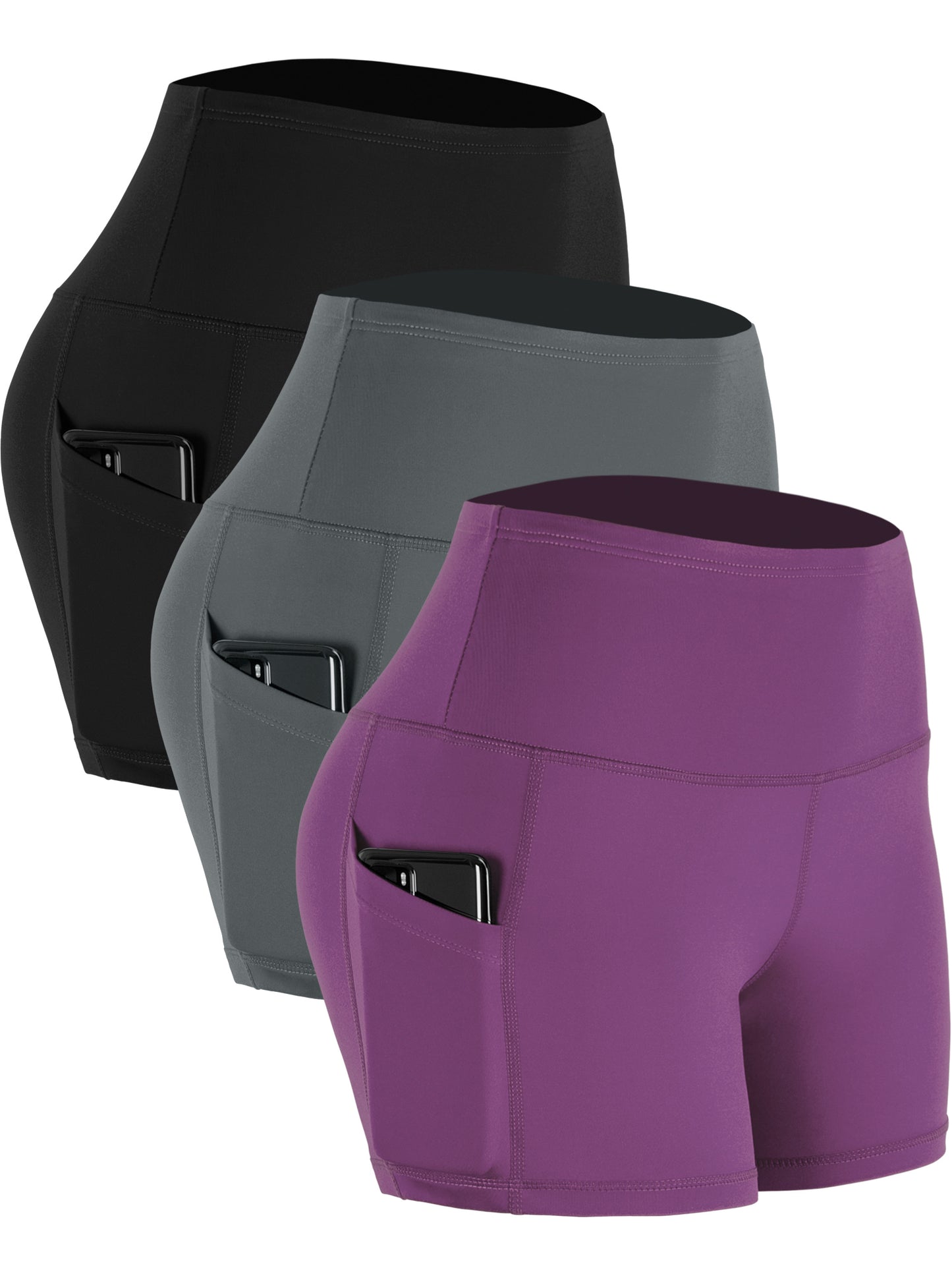 NELEUS Womens 4" High Waist Athletic Running Shorts for Yoga with Pockets