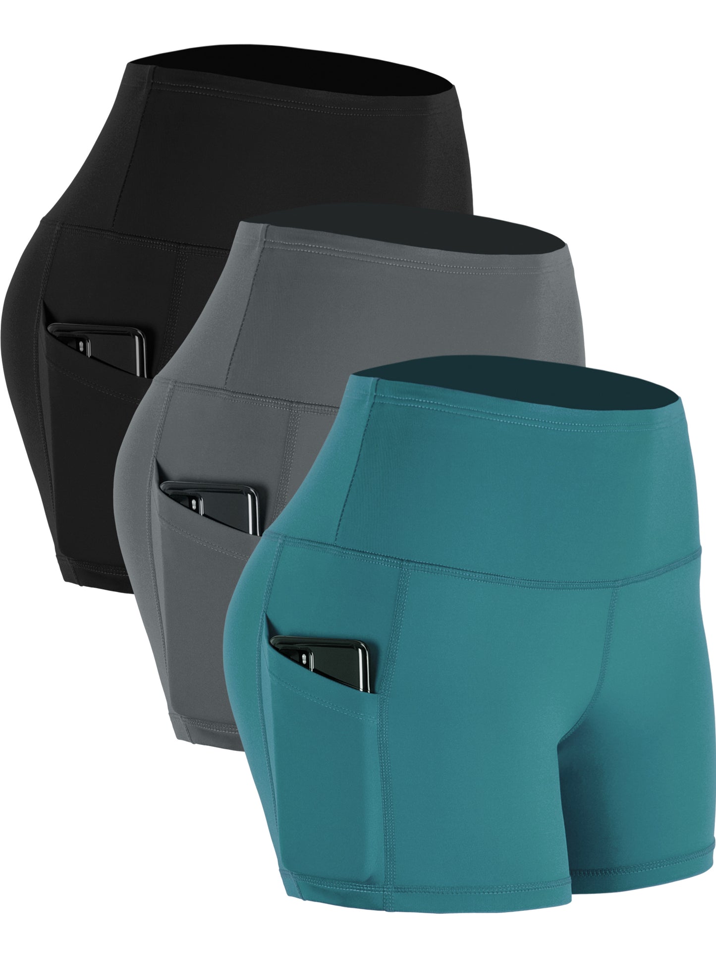 NELEUS Womens 4" High Waist Athletic Running Shorts for Yoga with Pockets