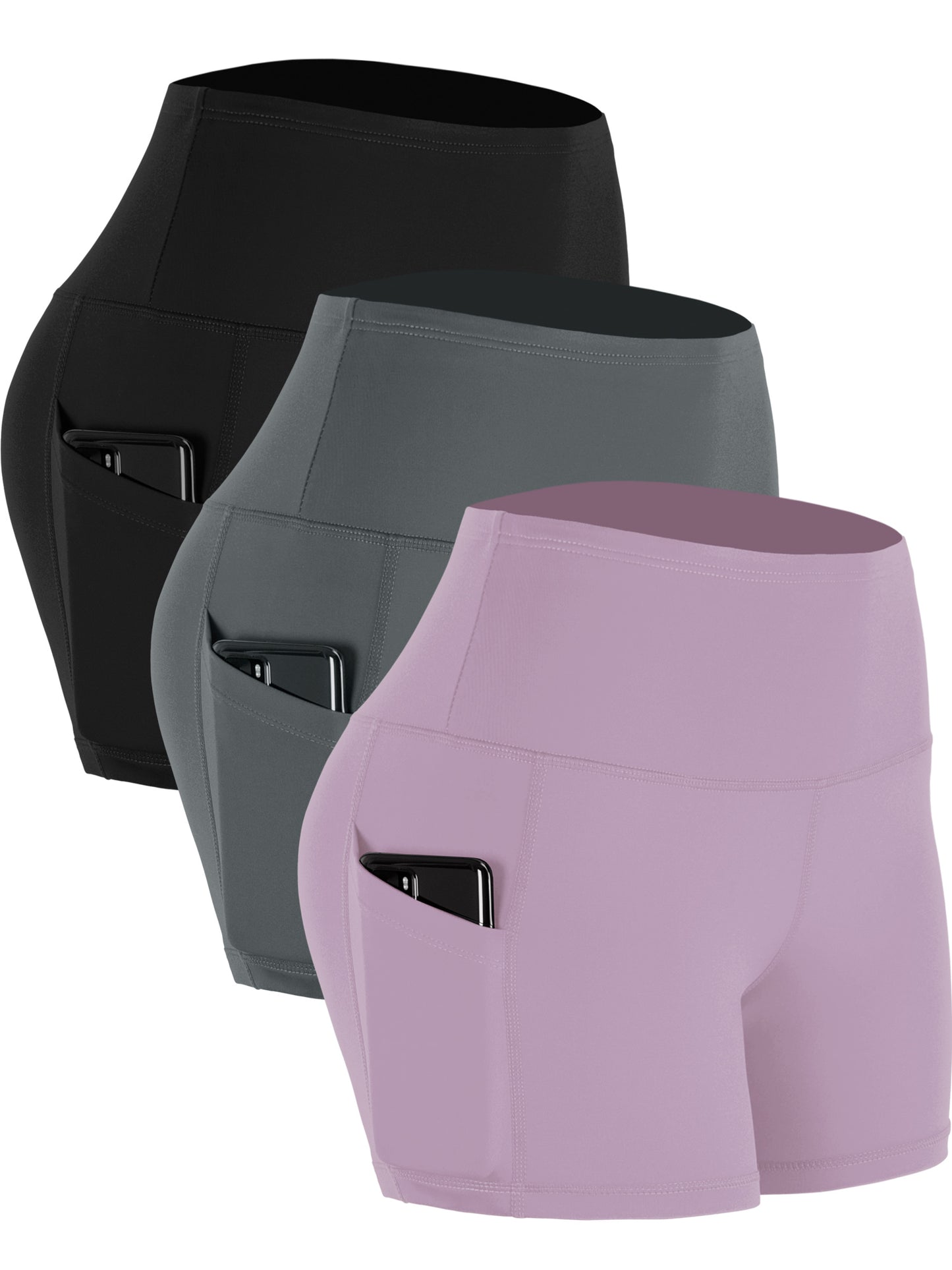 NELEUS Womens 4" High Waist Athletic Running Shorts for Yoga with Pockets
