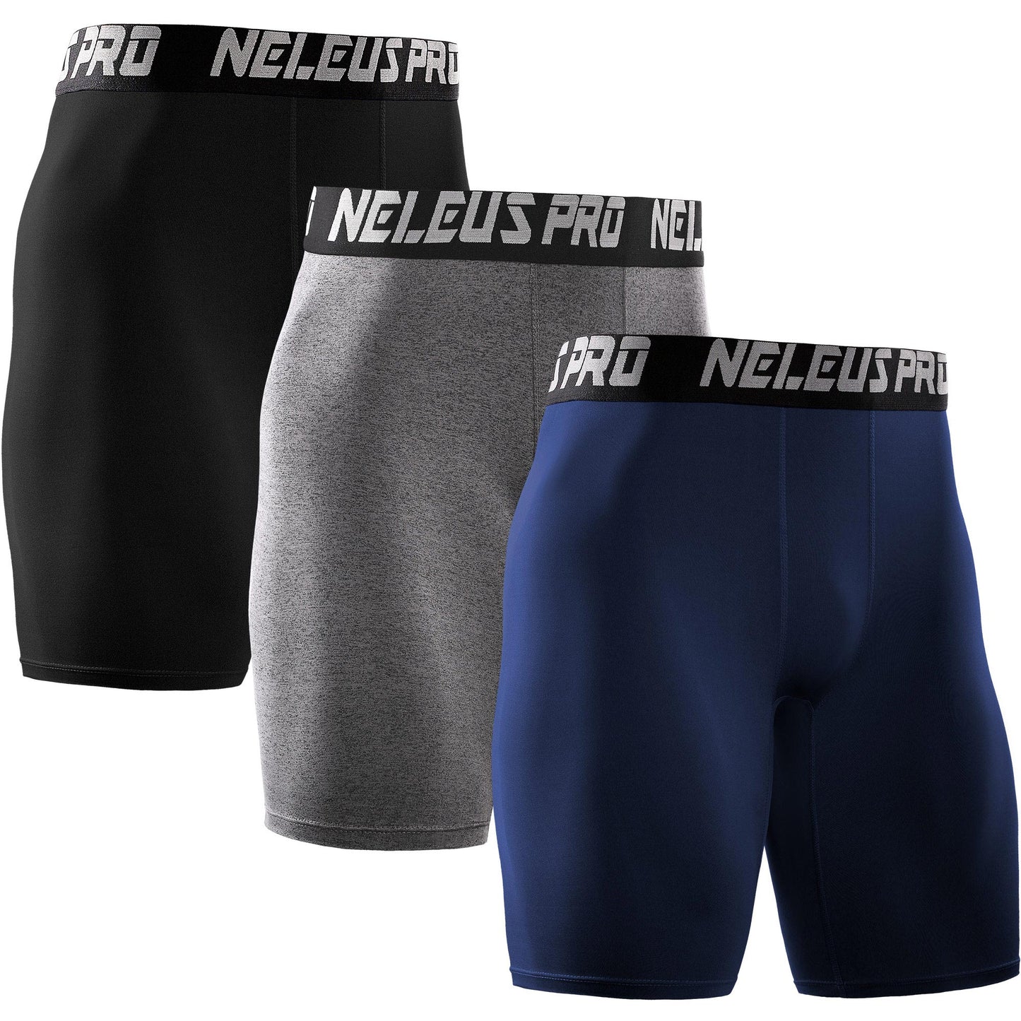 NELEUS Men's Performance Compression Shorts Athletic Workout Underwear 3 Pack