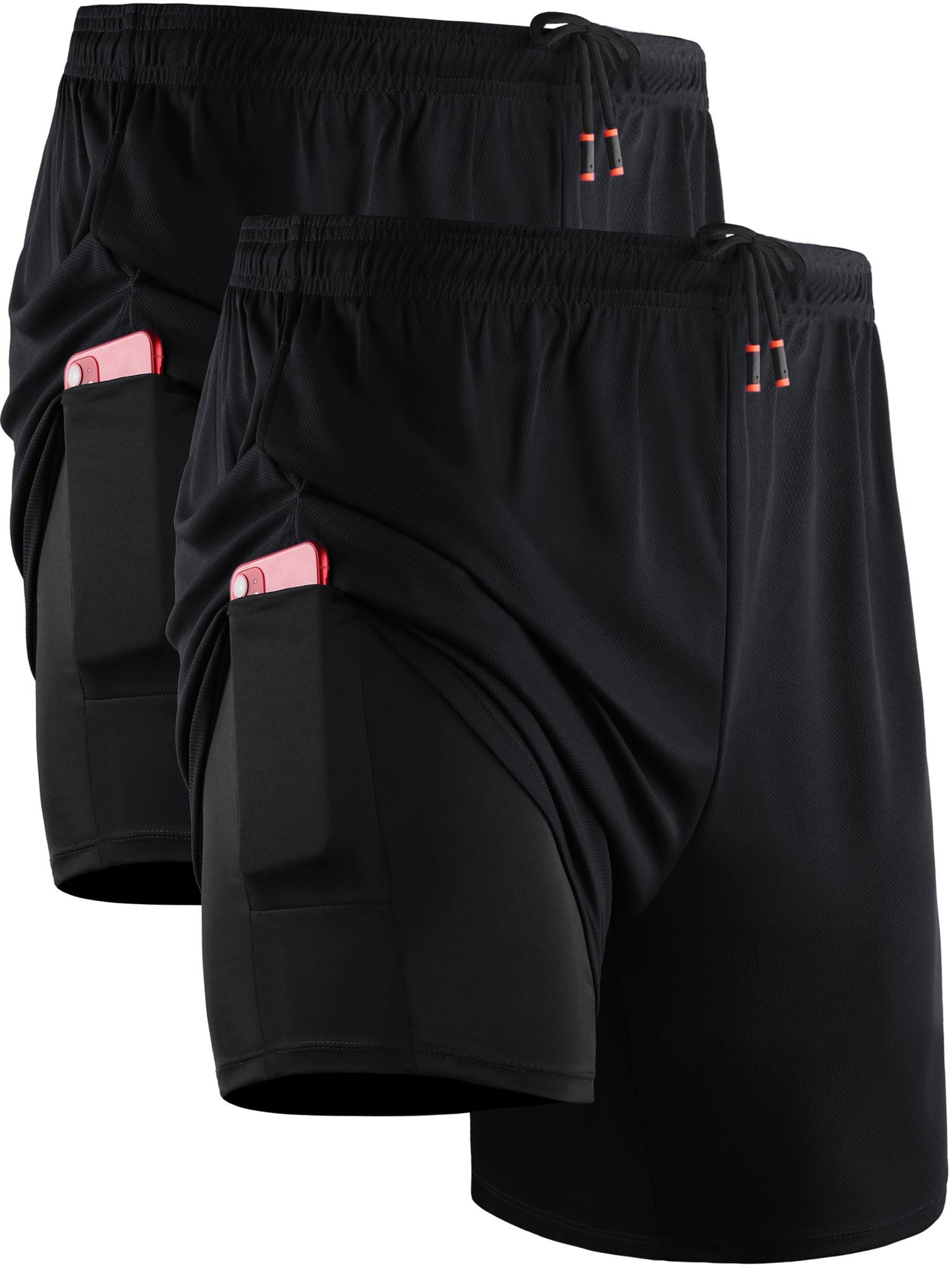 NELEUS Mens 2 in 1 Dry Fit Workout Shorts with Liner and Pockets