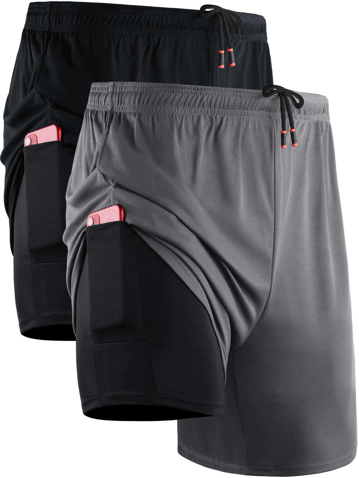 NELEUS Mens 2 in 1 Dry Fit Workout Shorts with Liner and Pockets