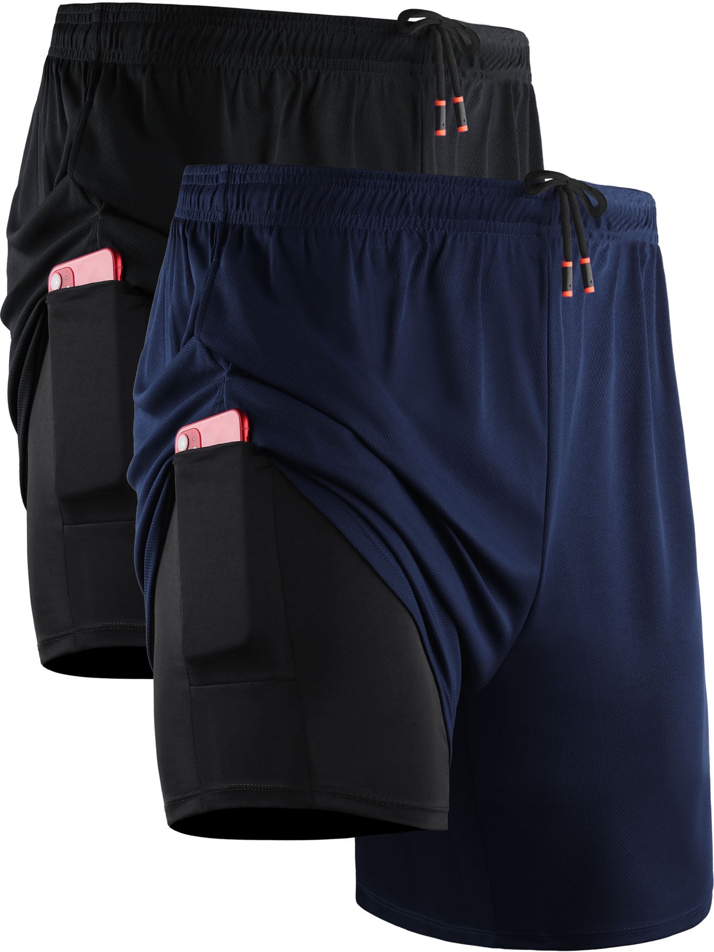 NELEUS Mens 2 in 1 Dry Fit Workout Shorts with Liner and Pockets