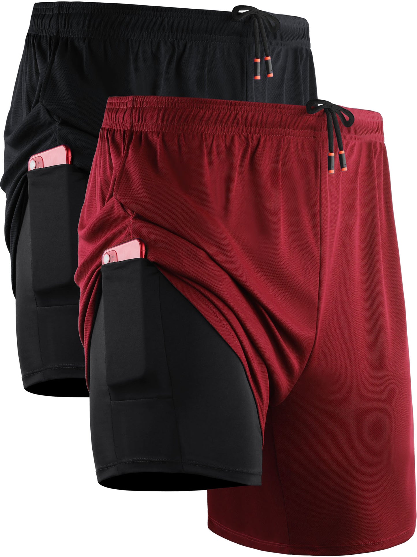 NELEUS Mens 2 in 1 Dry Fit Workout Shorts with Liner and Pockets