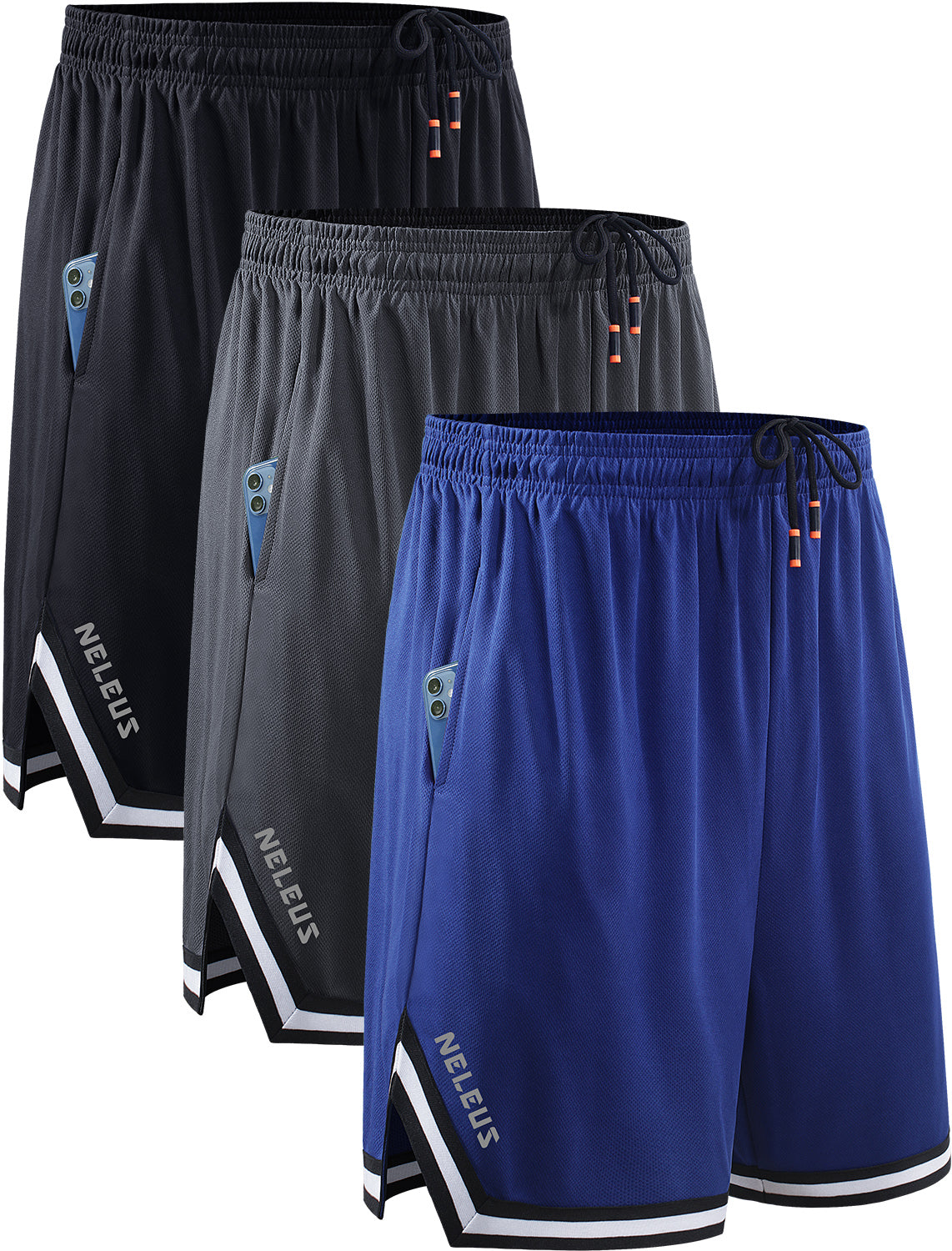 NELEUS Mens 6" Athletic Shorts Quick Dry Mesh Running Workout Shorts with Pockets