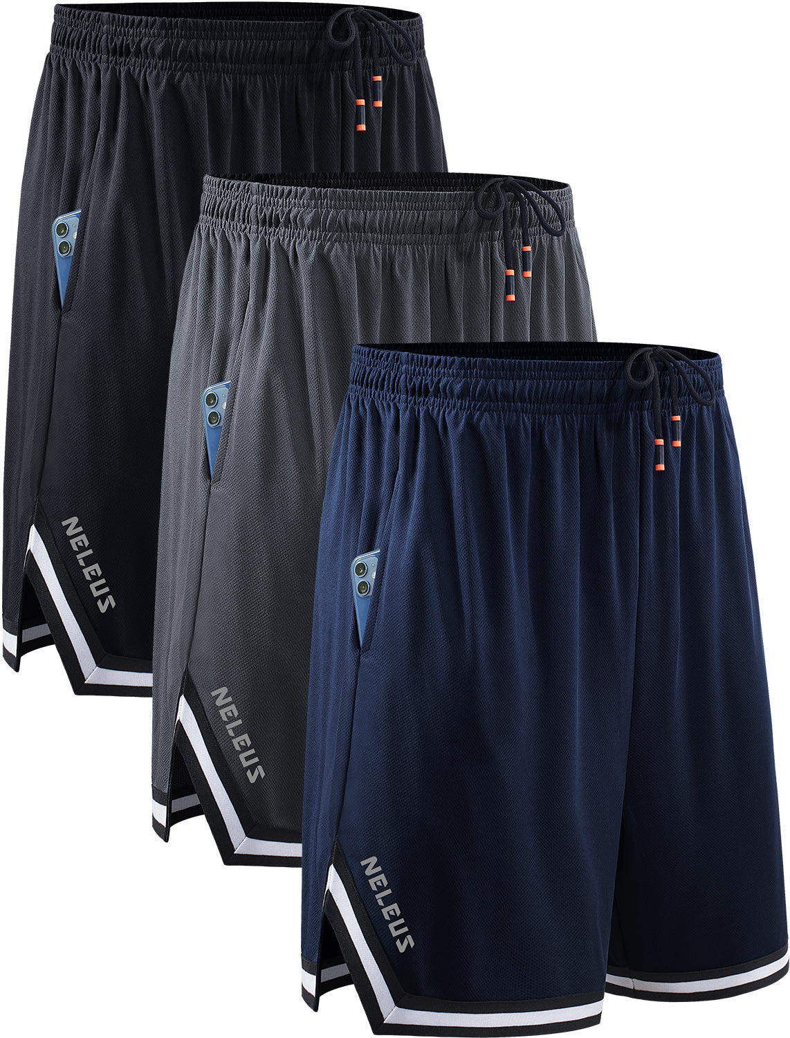NELEUS Mens 6" Athletic Shorts Quick Dry Mesh Running Workout Shorts with Pockets
