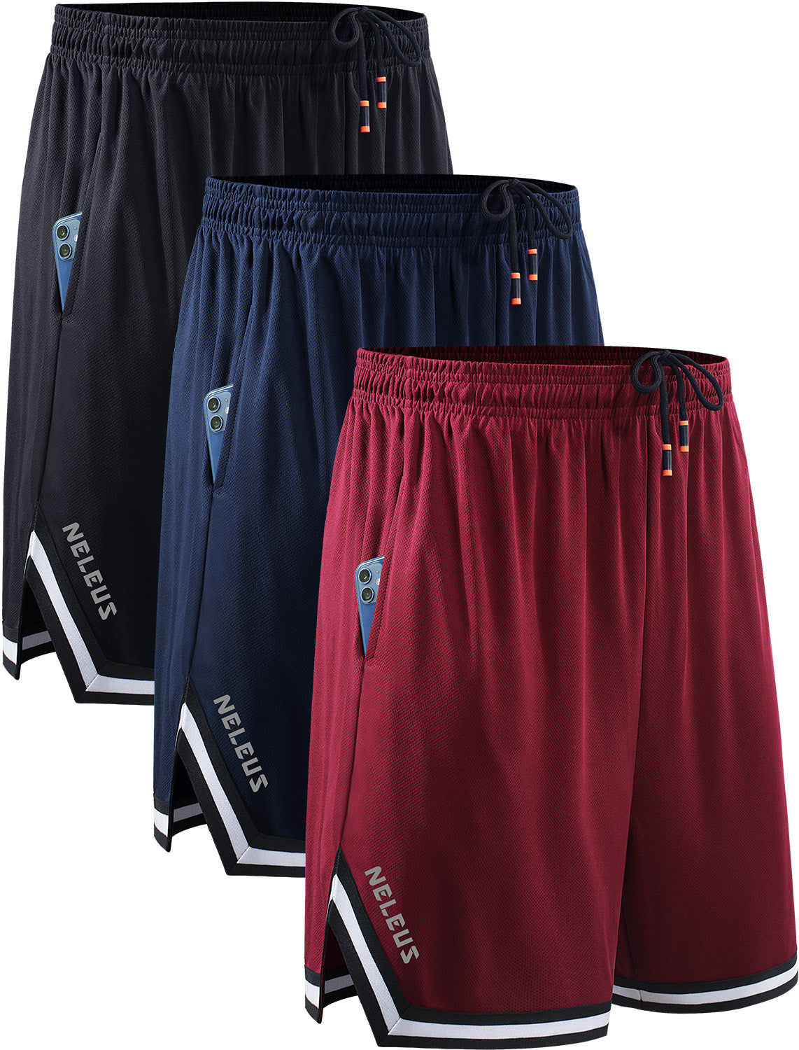NELEUS Mens 6" Athletic Shorts Quick Dry Mesh Running Workout Shorts with Pockets