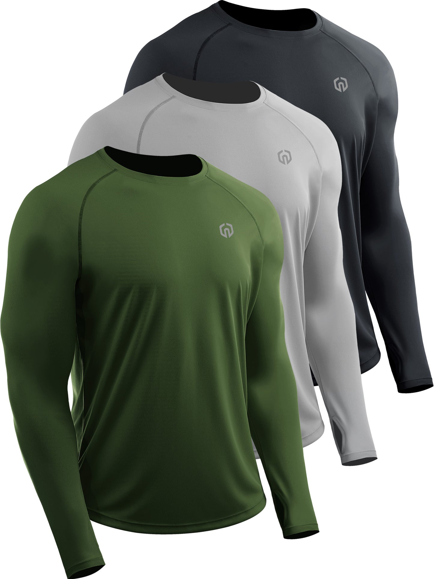 NELEUS Mens UPF 50+ Sun UV Protection Shirts for Fishing Hiking Workout Long Sleeve with Thumb Hole
