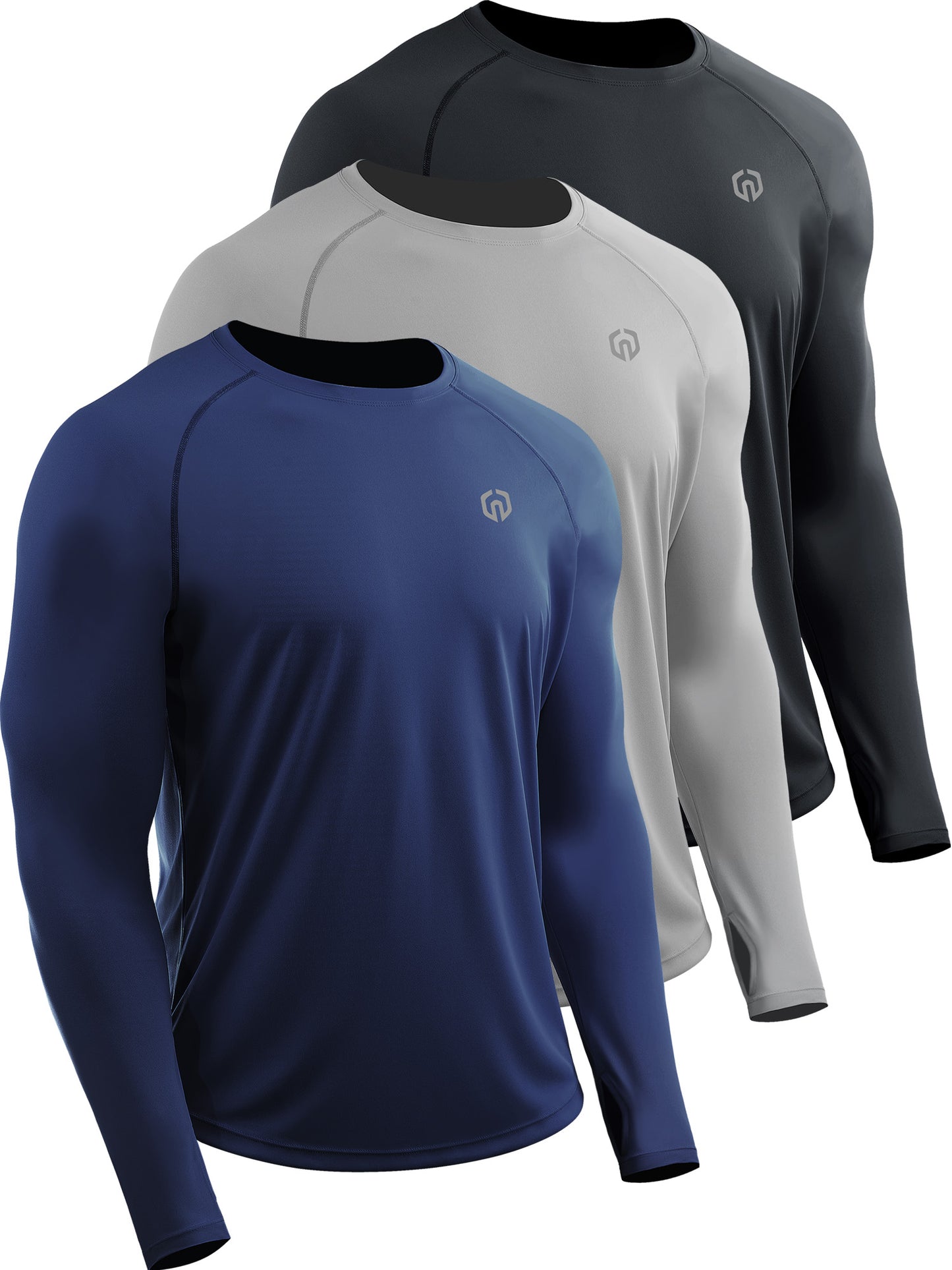 NELEUS Mens UPF 50+ Sun UV Protection Shirts for Fishing Hiking Workout Long Sleeve with Thumb Hole