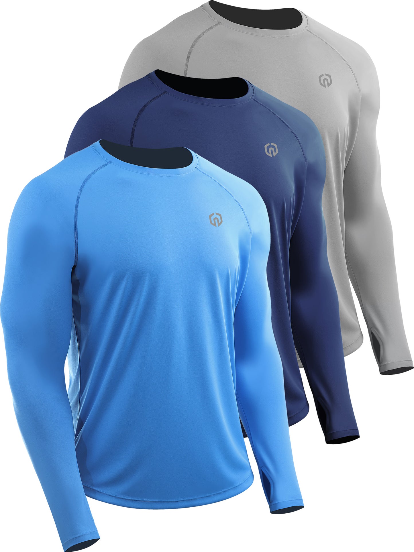 NELEUS Mens UPF 50+ Sun UV Protection Shirts for Fishing Hiking Workout Long Sleeve with Thumb Hole