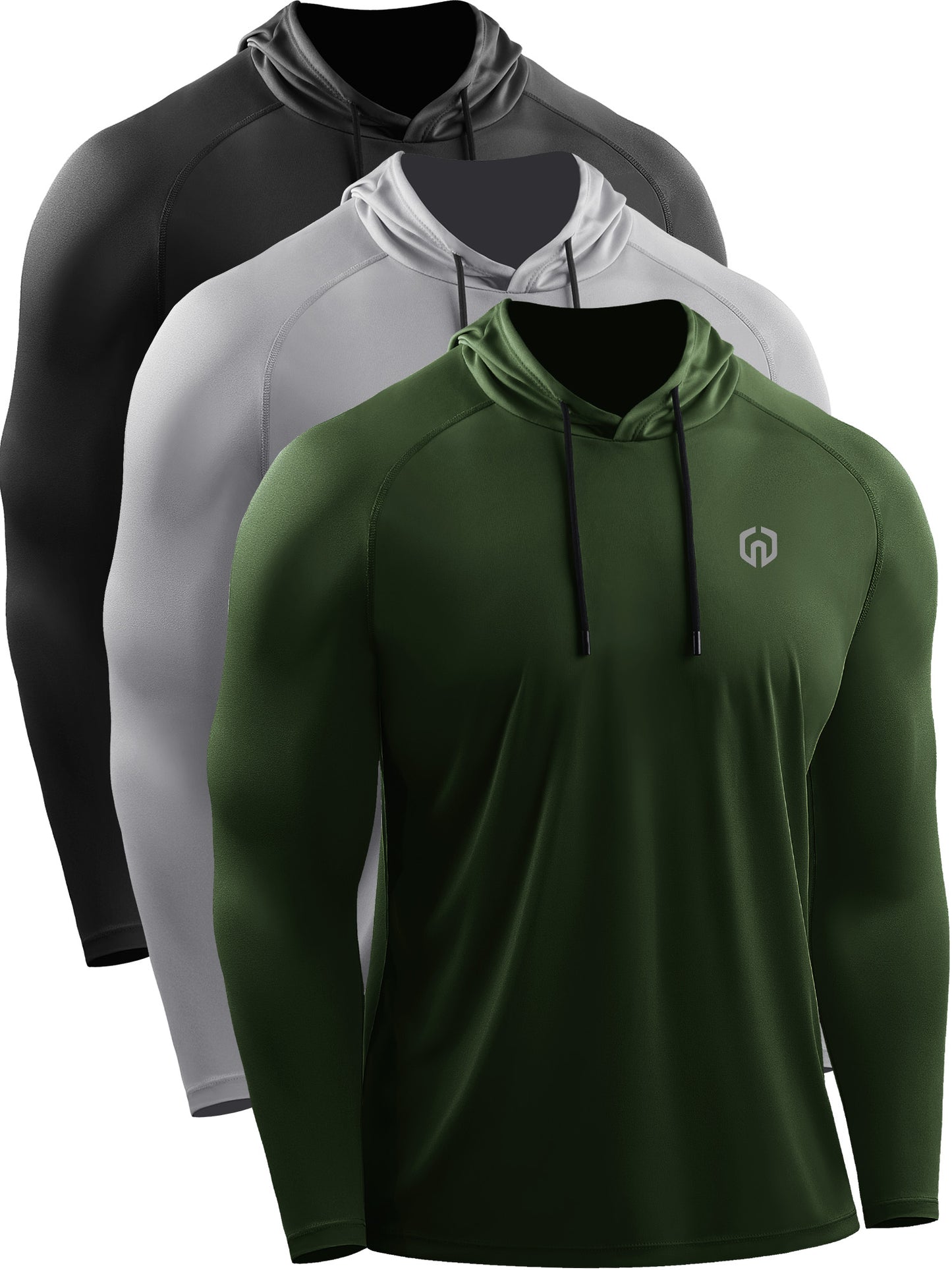 NELEUS Mens Workout Long Sleeve Shirts UPF 50+ Sun Protection Dry Fit Hoodies