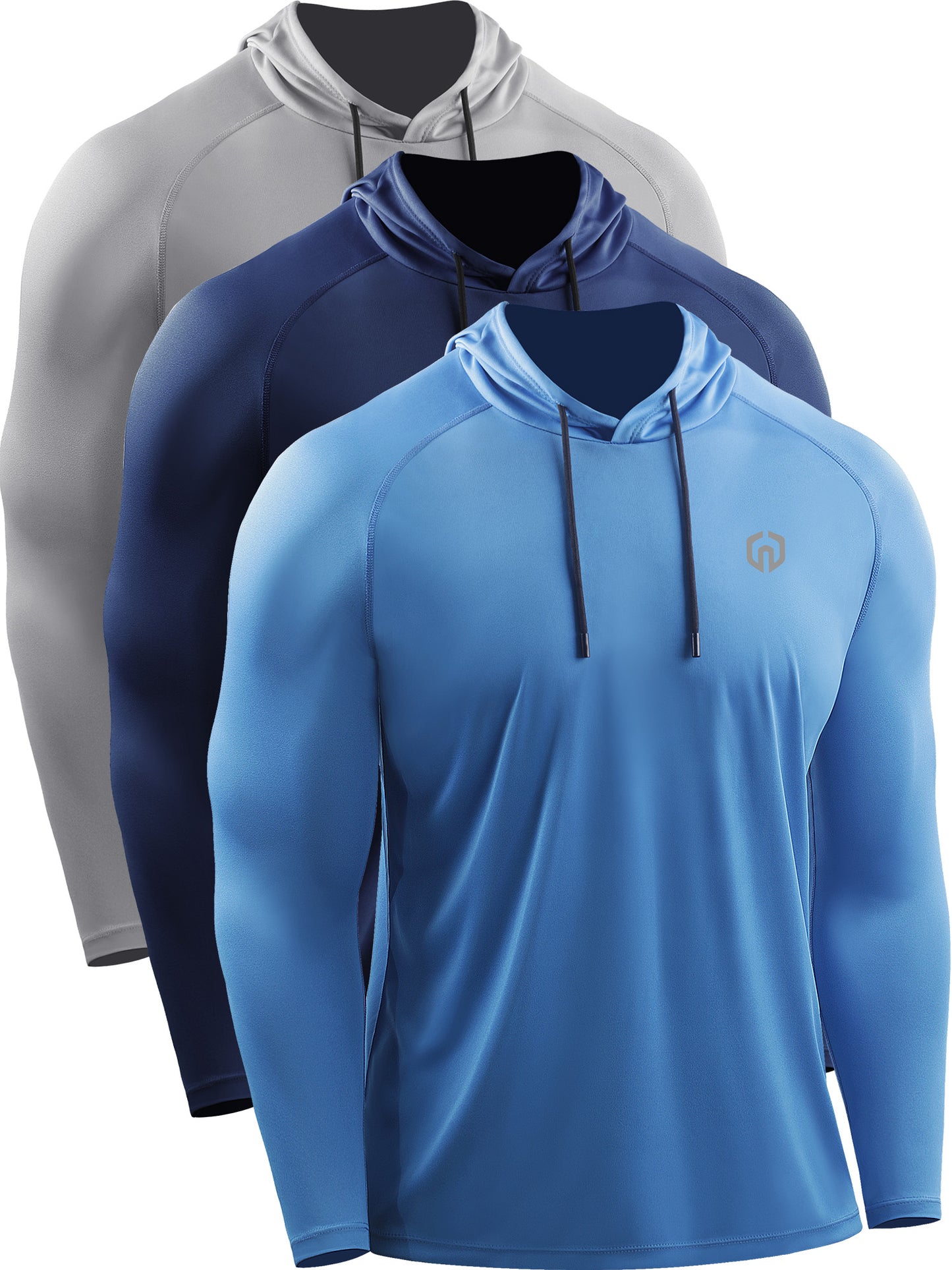 NELEUS Mens Workout Long Sleeve Shirts UPF 50+ Sun Protection Dry Fit Hoodies