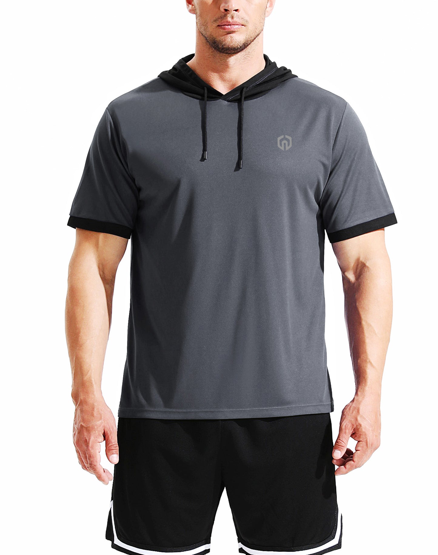 NELEUS Men's Running Shirt Workout Athletic Shirts with Hoodie Pack of 3