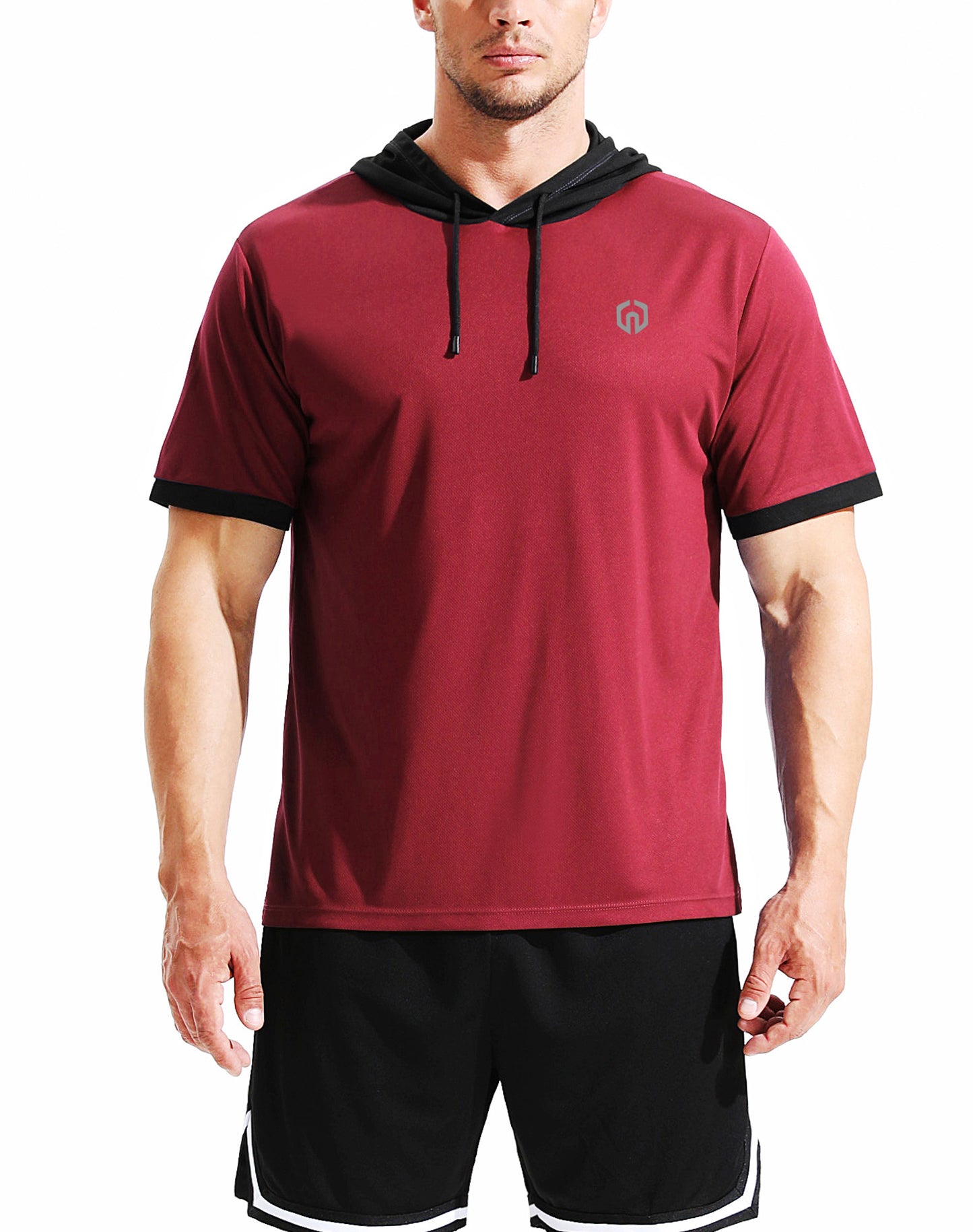 NELEUS Men's Running Shirt Workout Athletic Shirts with Hoodie Pack of 3