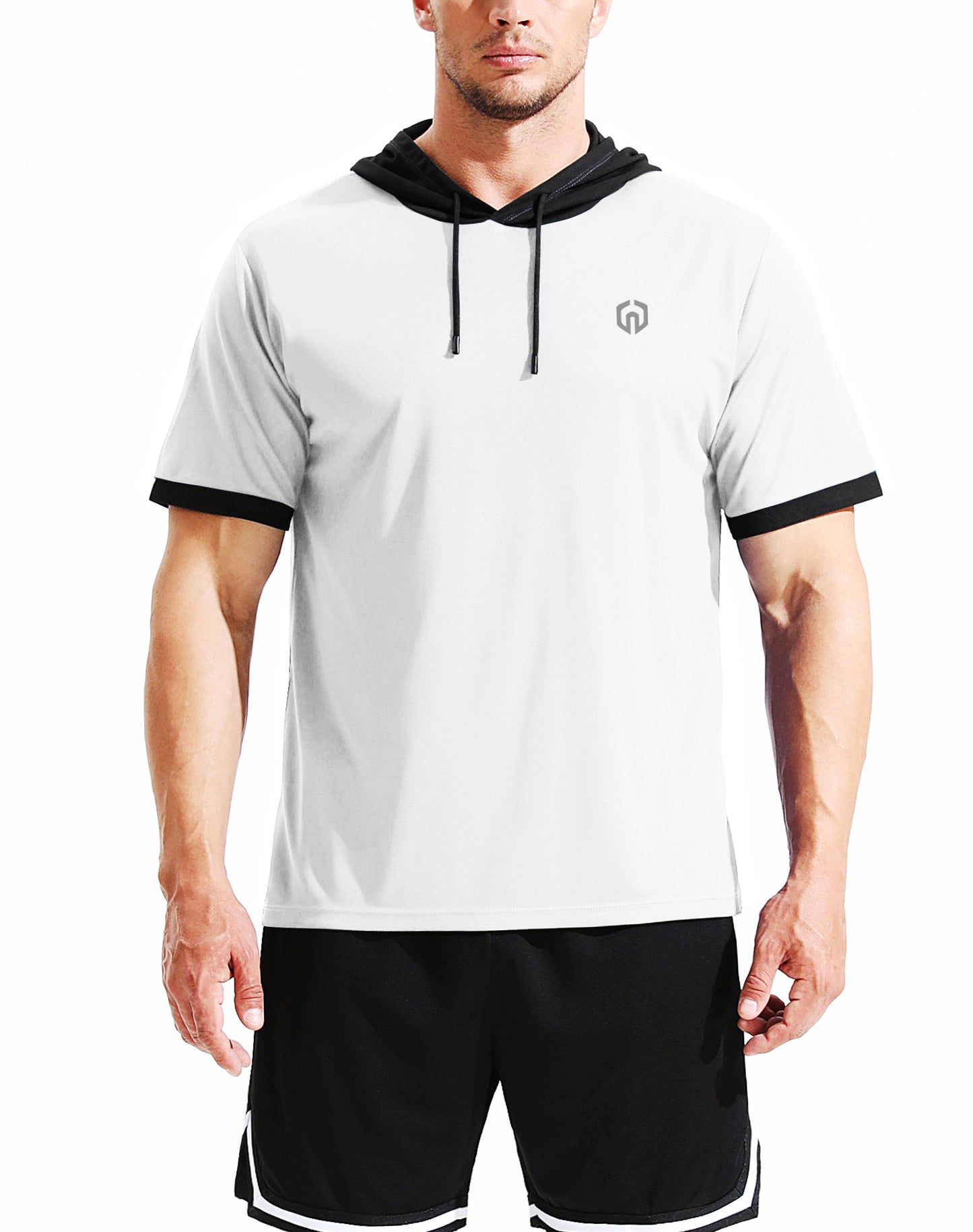 NELEUS Men's Running Shirt Workout Athletic Shirts with Hoodie Pack of 3