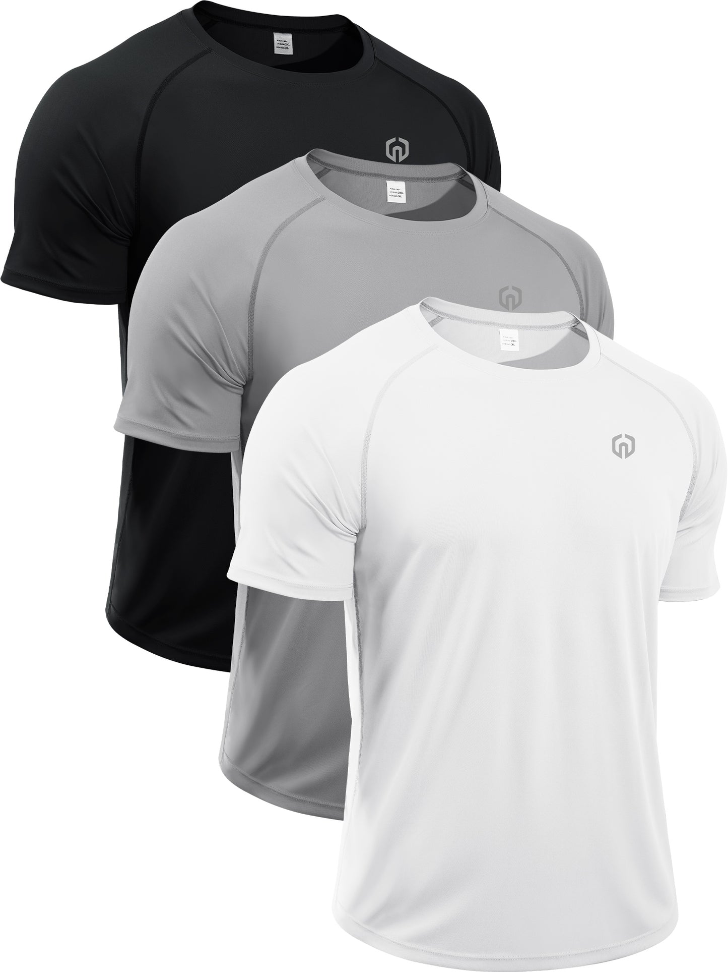 NELEUS Mens UPF 50+ Shirt SPF Sun Protection Quick Dry Short Sleeve Shirt 3 Pack