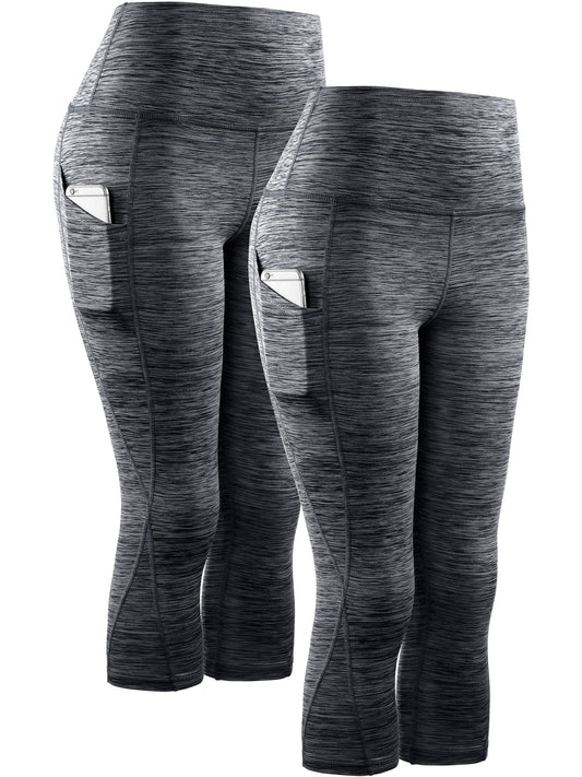 NELEUS Womens Yoga Capris Workout Leggings Tummy Control High Waist Cropped with Pocket