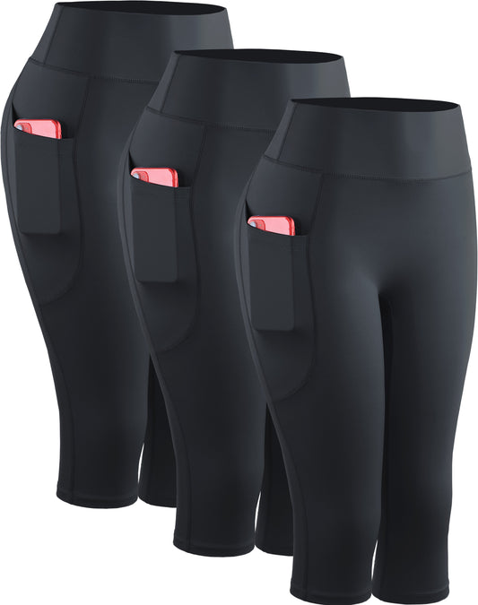 NELEUS Womens Yoga Capris Leggings For Workout With Pockets Tummy Control High Waist
