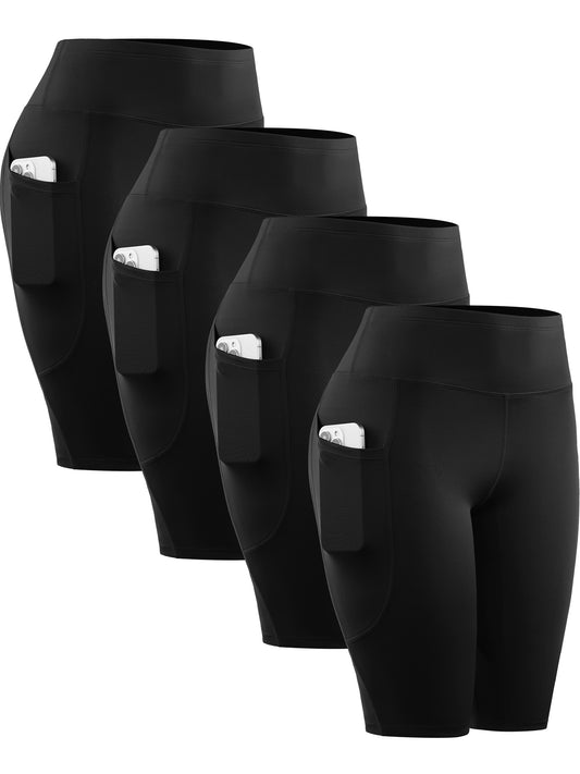 NELEUS Womens Workout Shorts for Yoga Biker High Waist Compression Tummy Control with Pockets