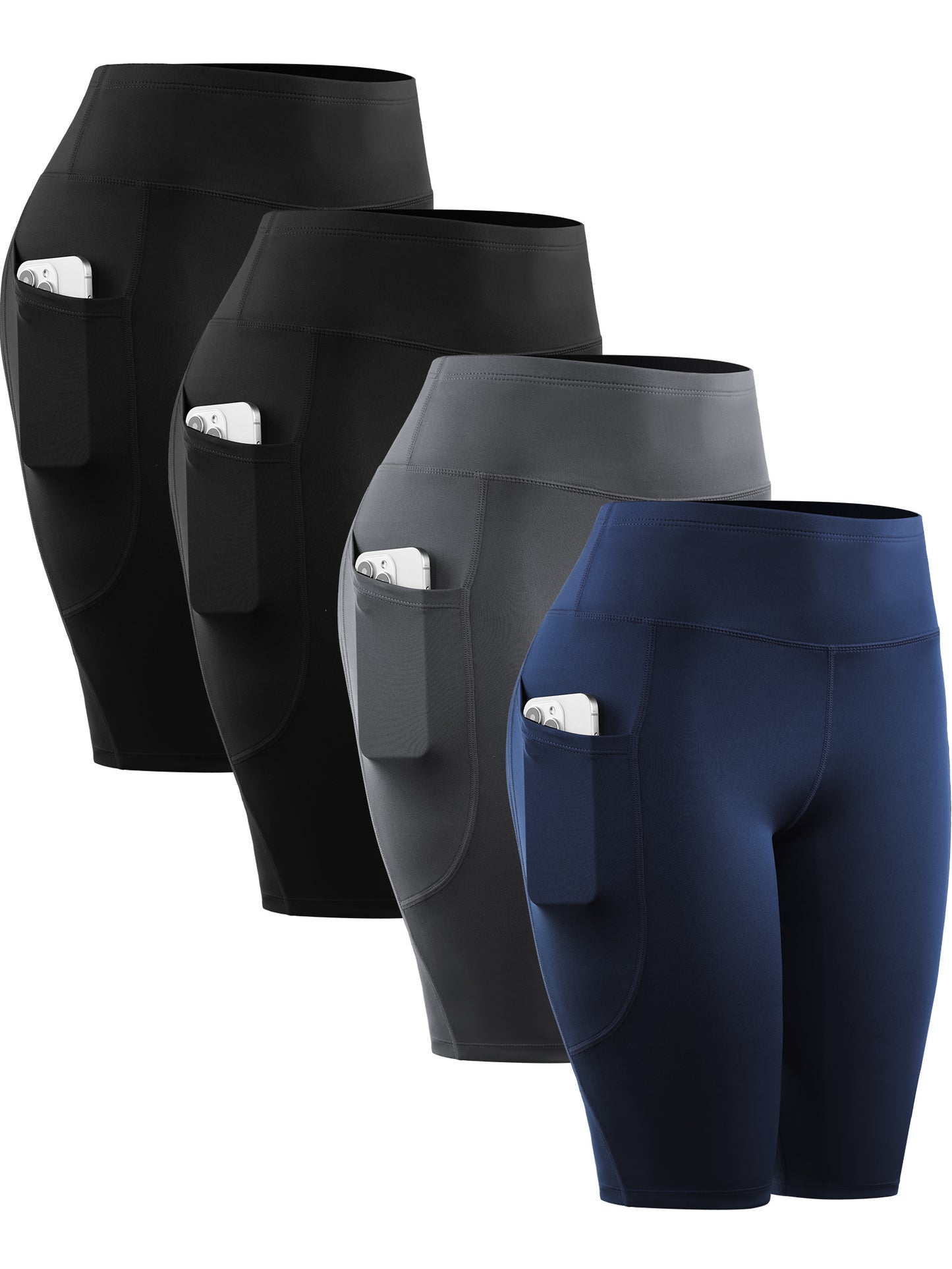 NELEUS Womens Workout Shorts for Yoga Biker High Waist Compression Tummy Control with Pockets