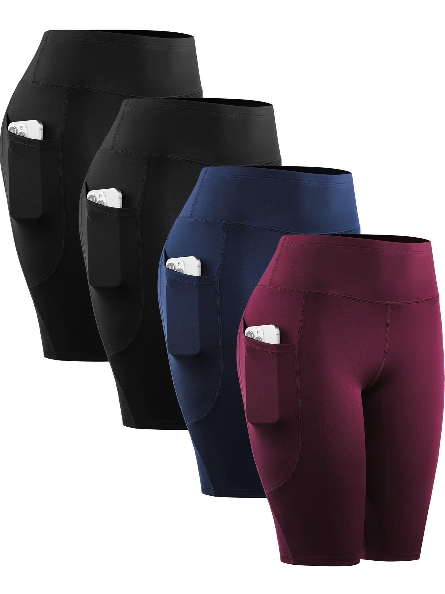 NELEUS Womens Workout Shorts for Yoga Biker High Waist Compression Tummy Control with Pockets