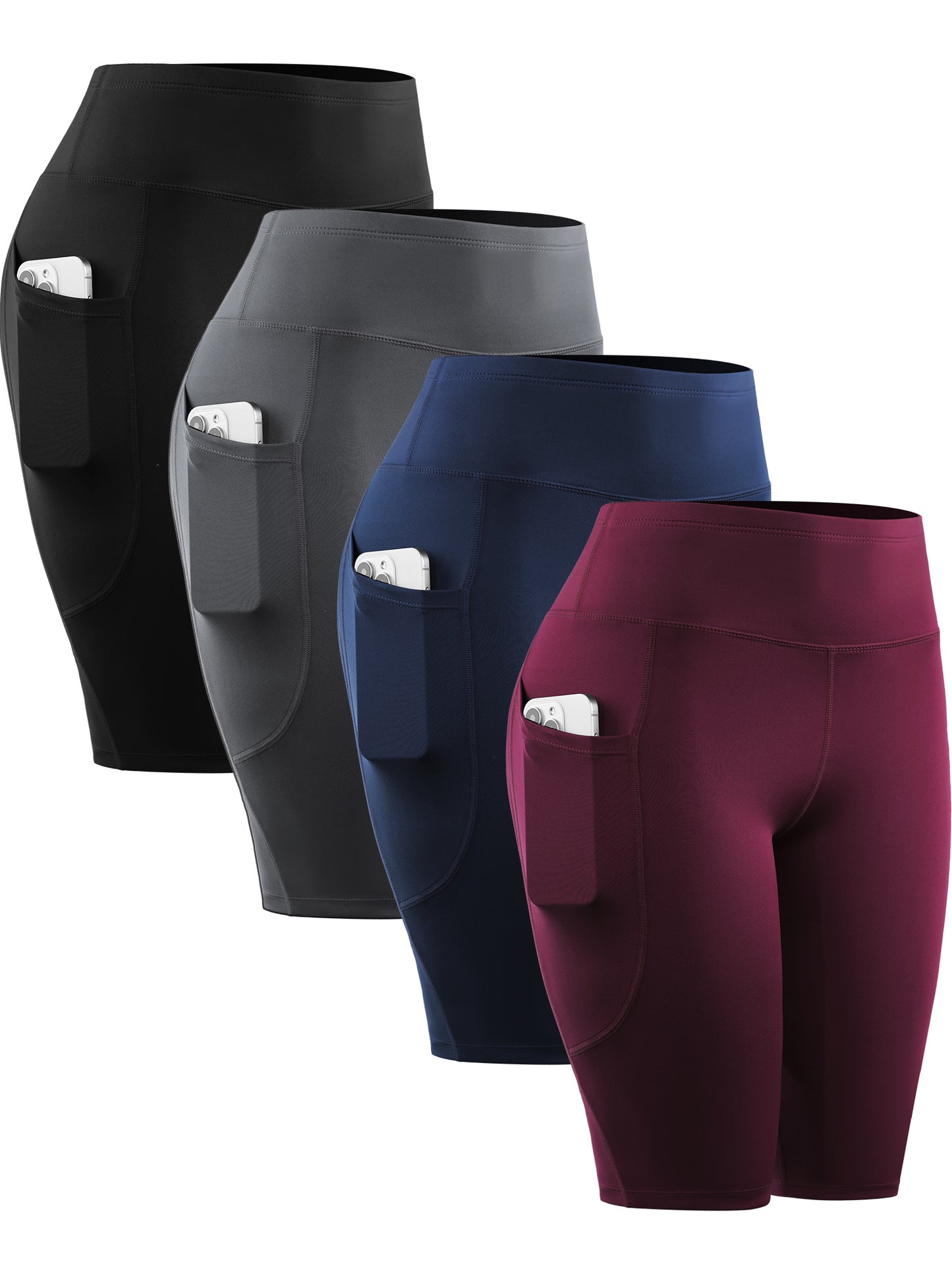 NELEUS Womens Workout Shorts for Yoga Biker High Waist Compression Tummy Control with Pockets