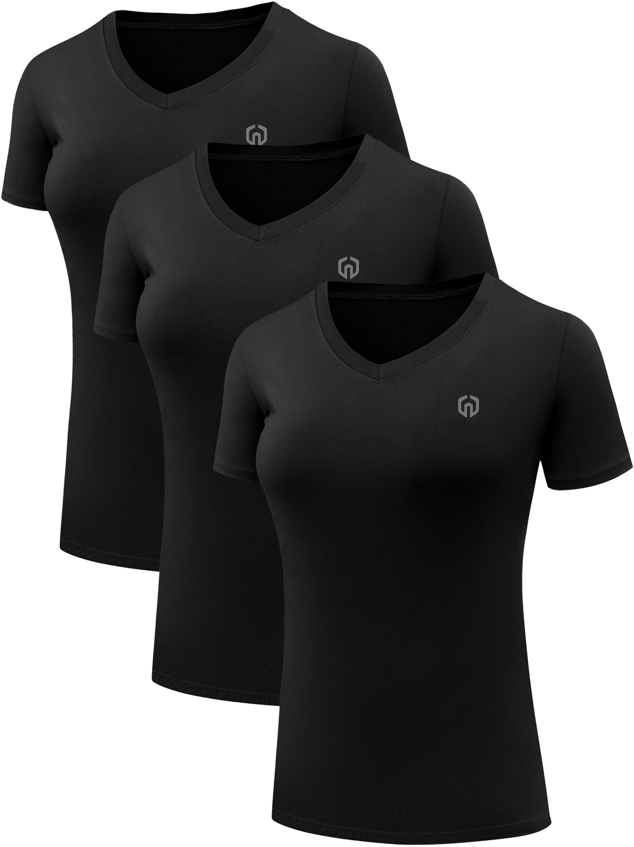 NELEUS Women's Compression Workout Athletic Shirt Yoga Tight Tops Short Sleeves 3 Pack