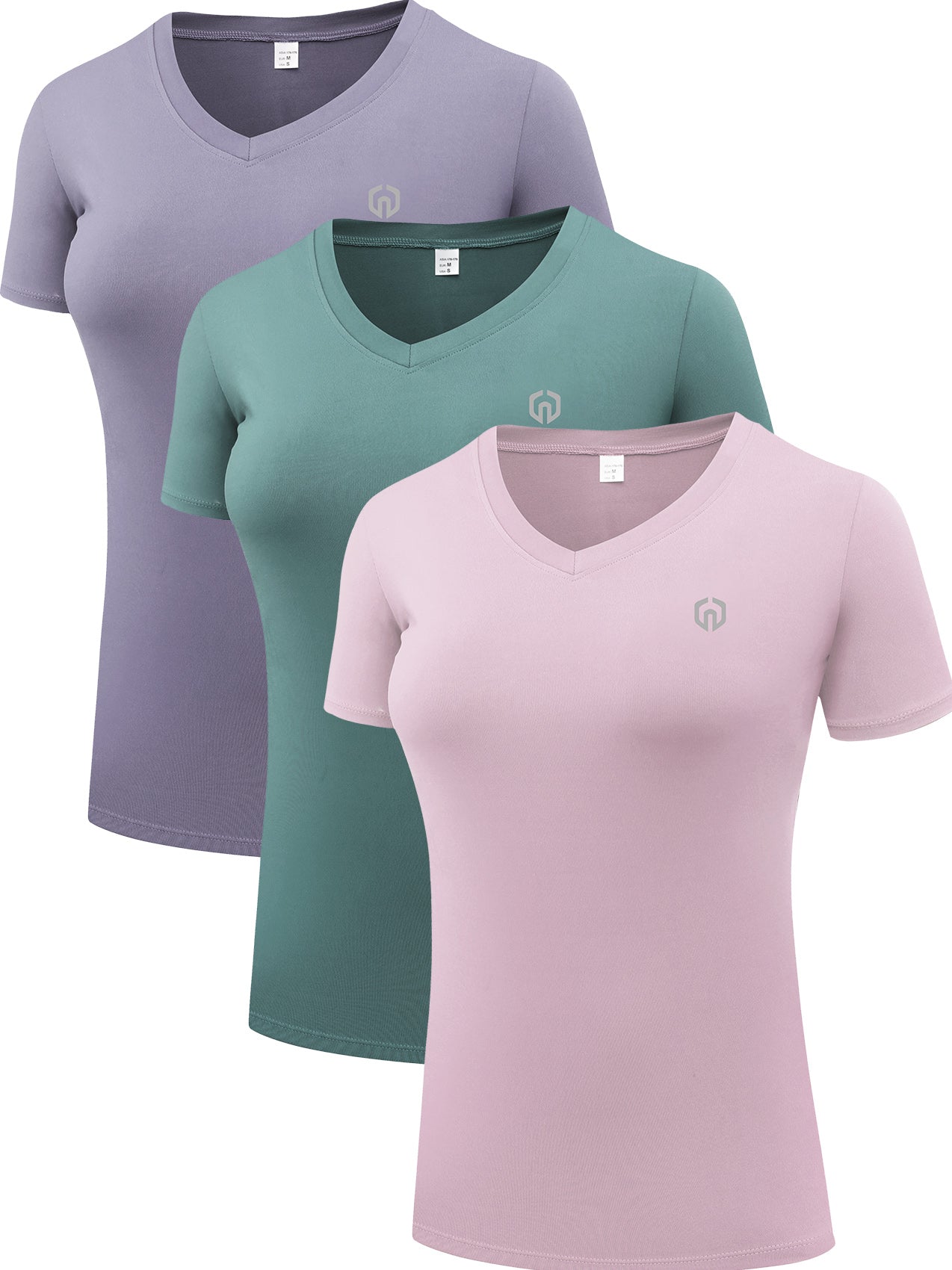 NELEUS Women's Compression Workout Athletic Shirt Yoga Tight Tops Short Sleeves 3 Pack