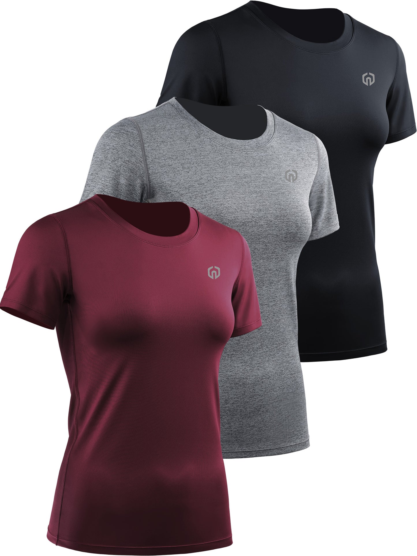 NELEUS Women's Workout Athletic Shirt Yoga Quick Dry Slim Fitting Tops Short Sleeves
